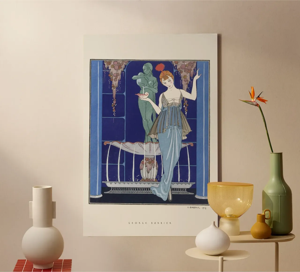 George Barbier - Attire tela con Cornice a cassetta da Old Masters