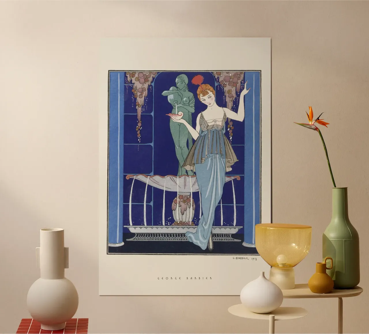 George Barbier - Attire poster con telaio in plastica da Old Masters