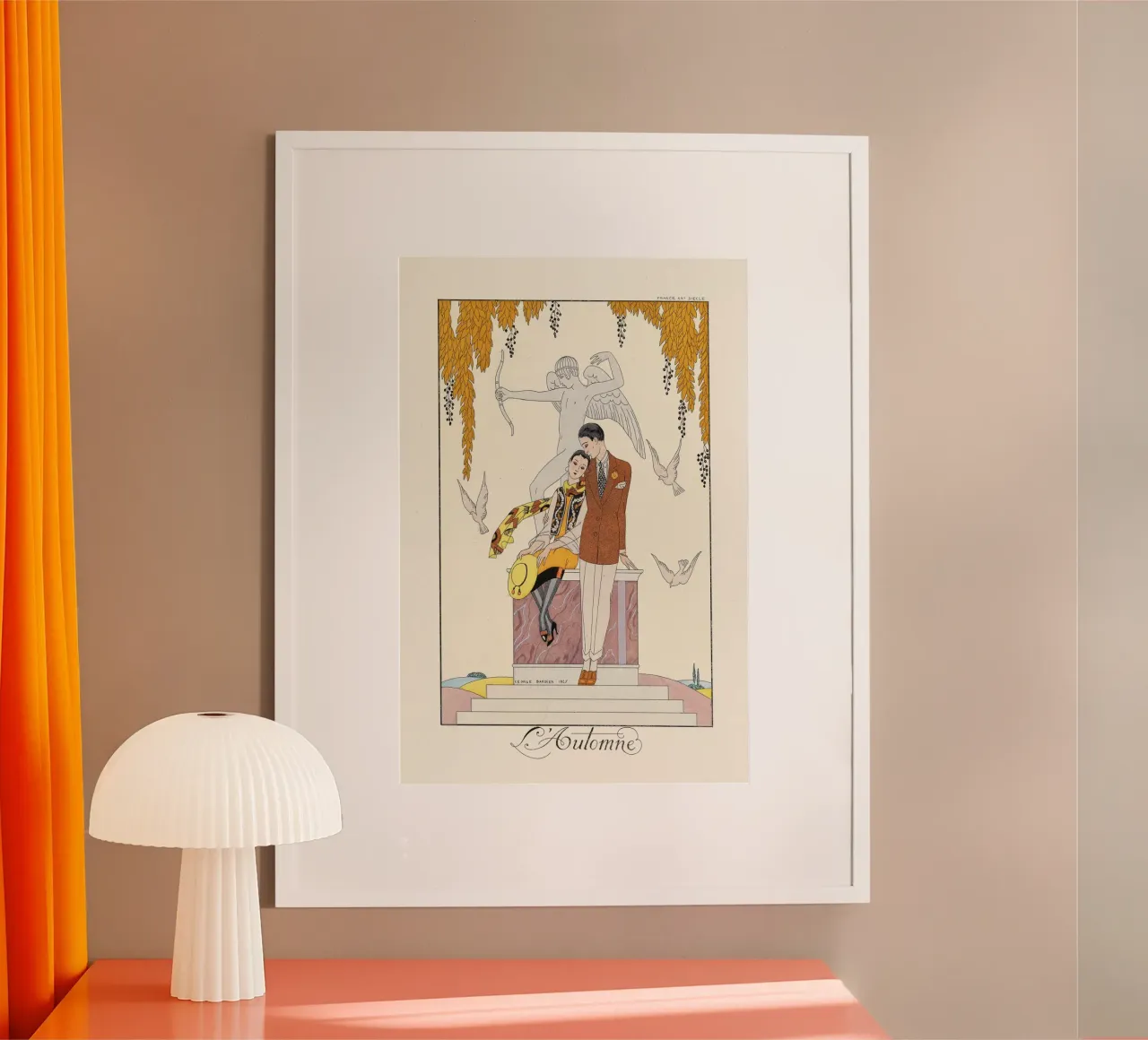 George Barbier - Herbst poster con telaio in alluminio da Old Masters