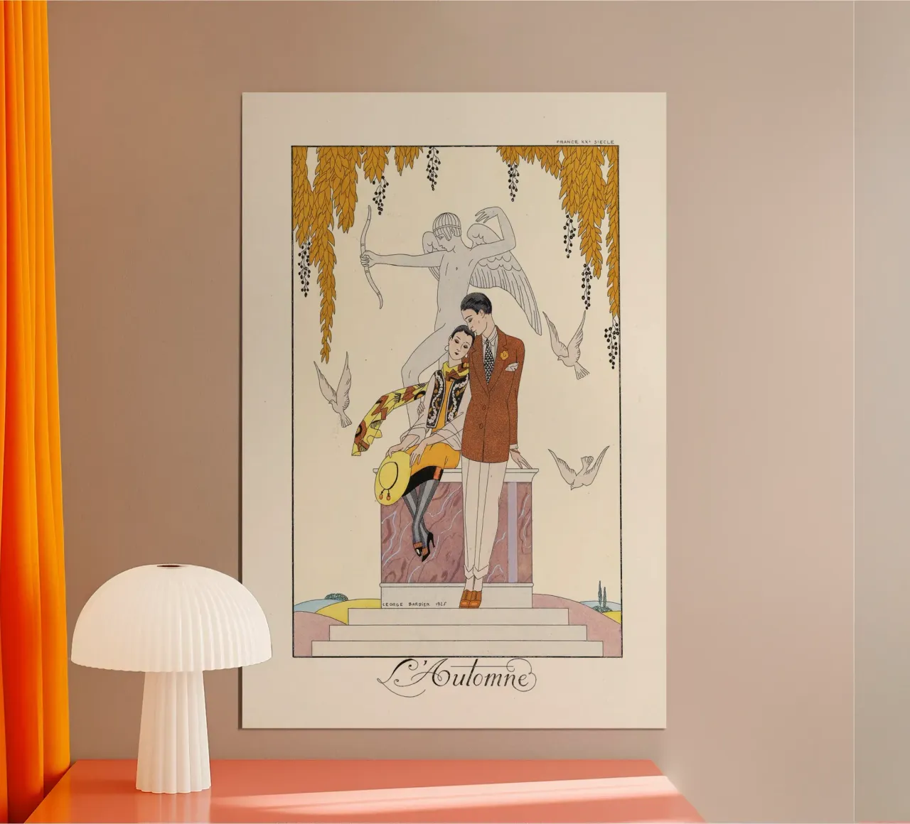 George Barbier - Herbst poster con telaio in alluminio da Old Masters