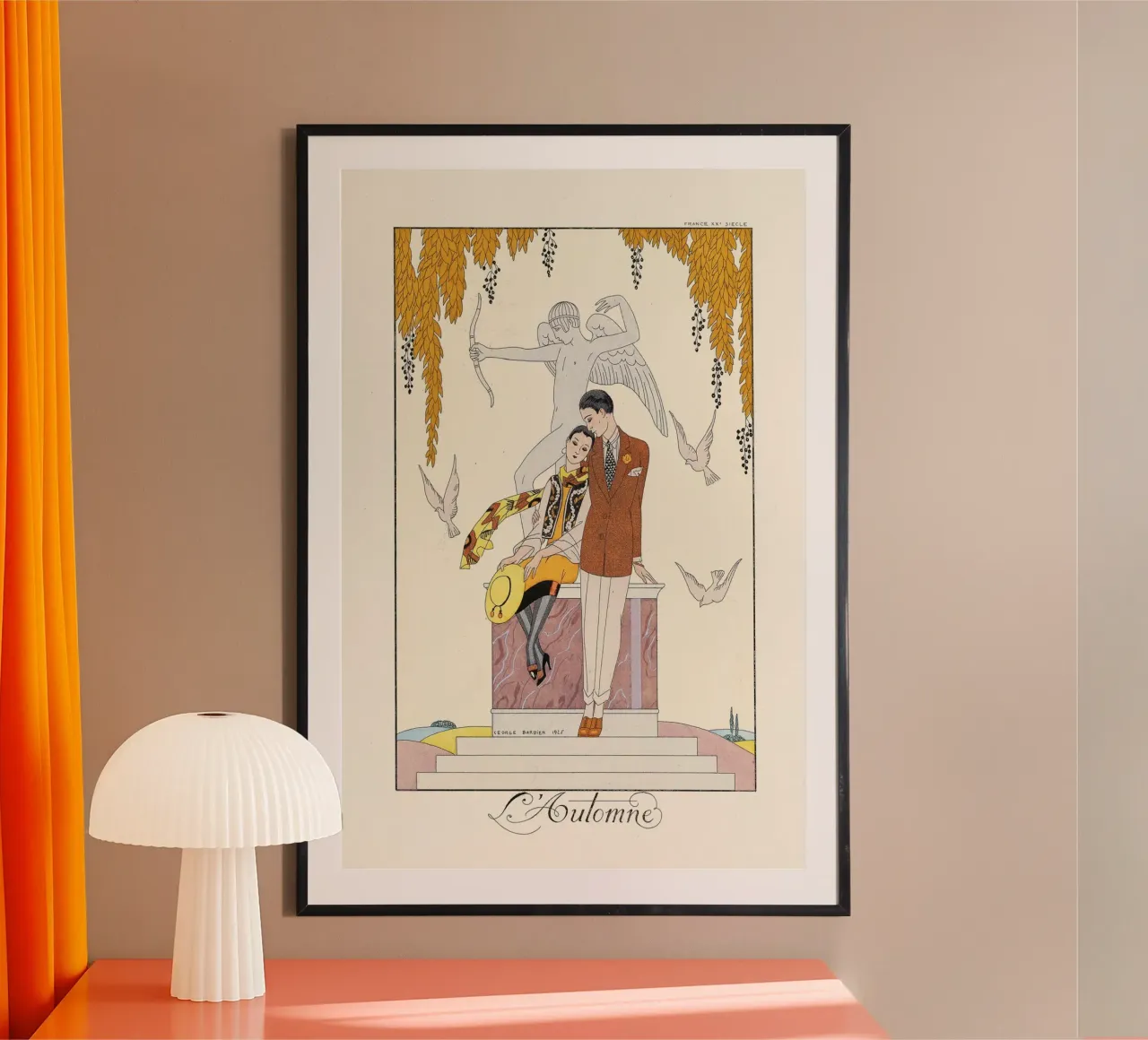 George Barbier - Herbst poster con telaio in alluminio da Old Masters