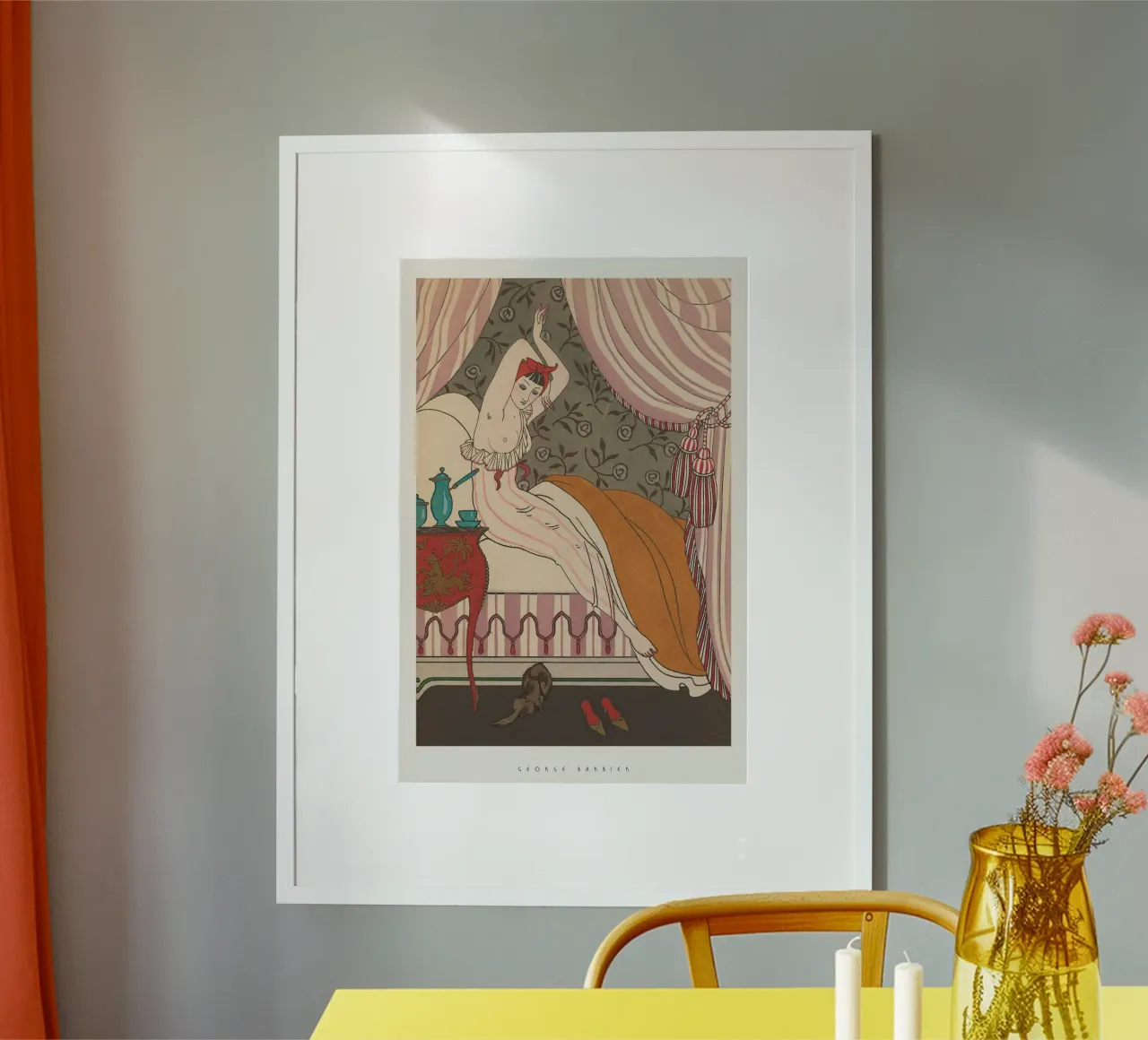George Barbier - La belle Matineuse poster con telaio in legno da Old Masters