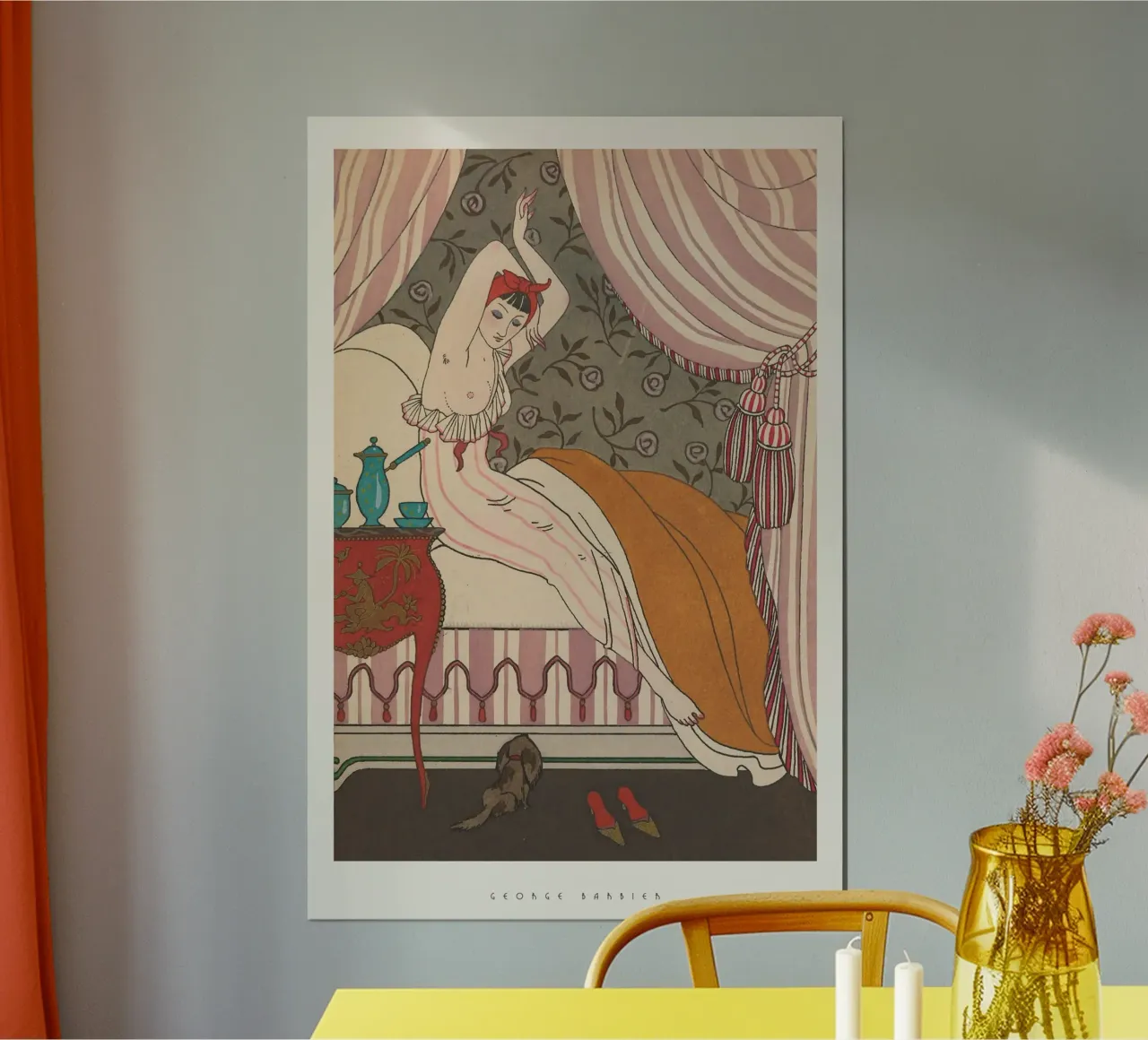 George Barbier - La belle Matineuse poster con telaio in legno da Old Masters