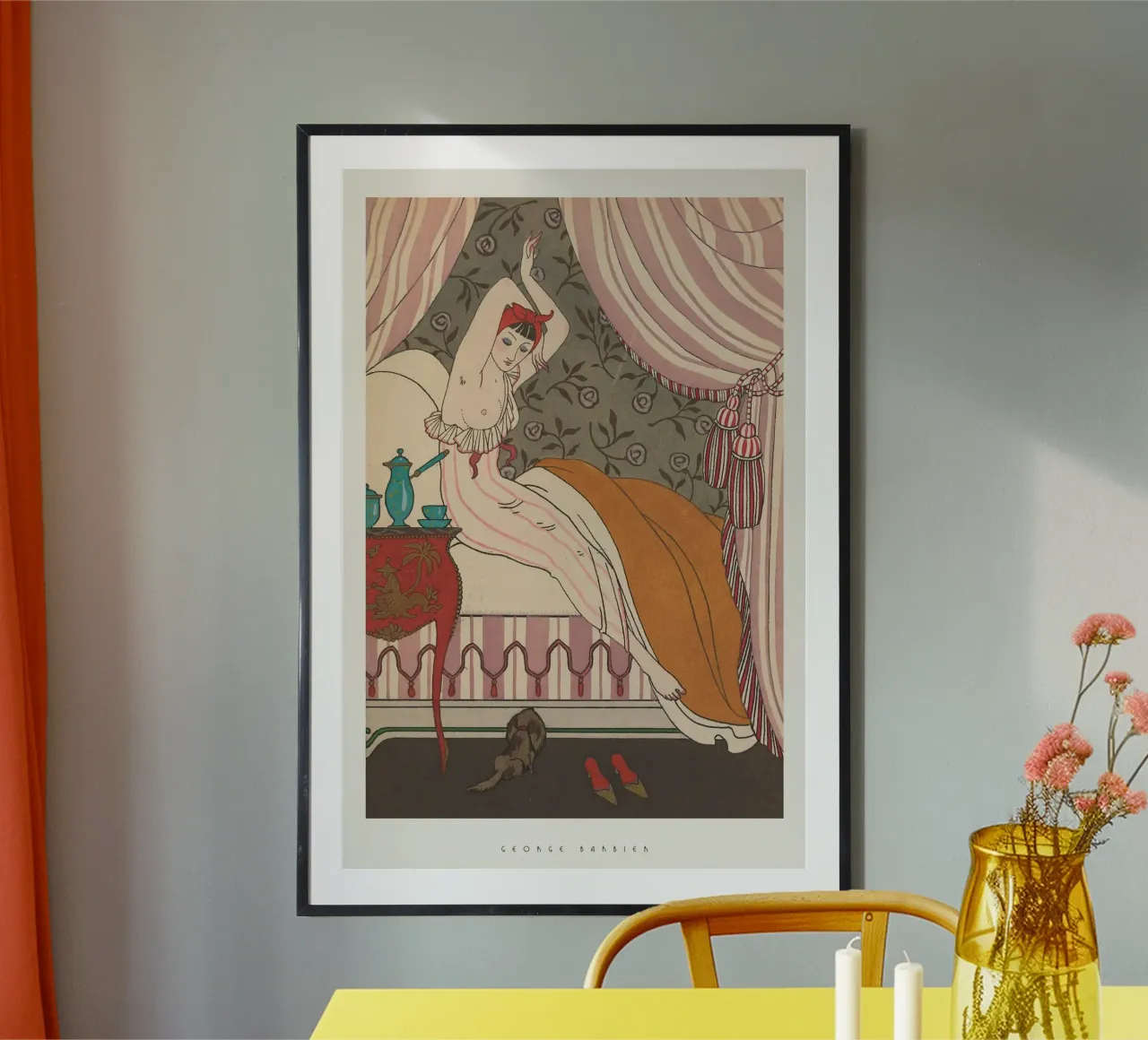 George Barbier - La belle Matineuse poster con telaio in legno da Old Masters