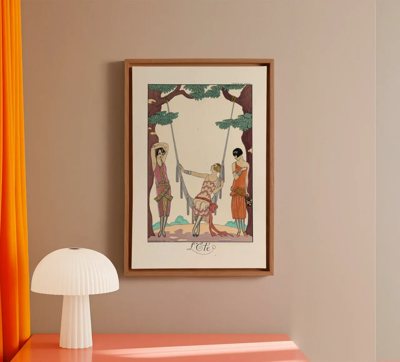 George Barbier - Summer canvas met Baklijst van Old Masters