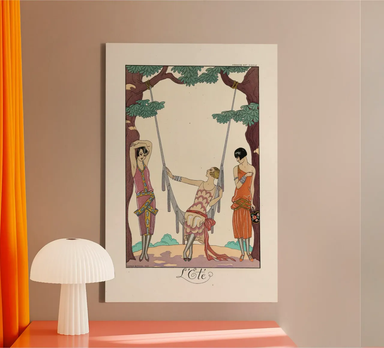 George Barbier - Summer canvas met Baklijst van Old Masters