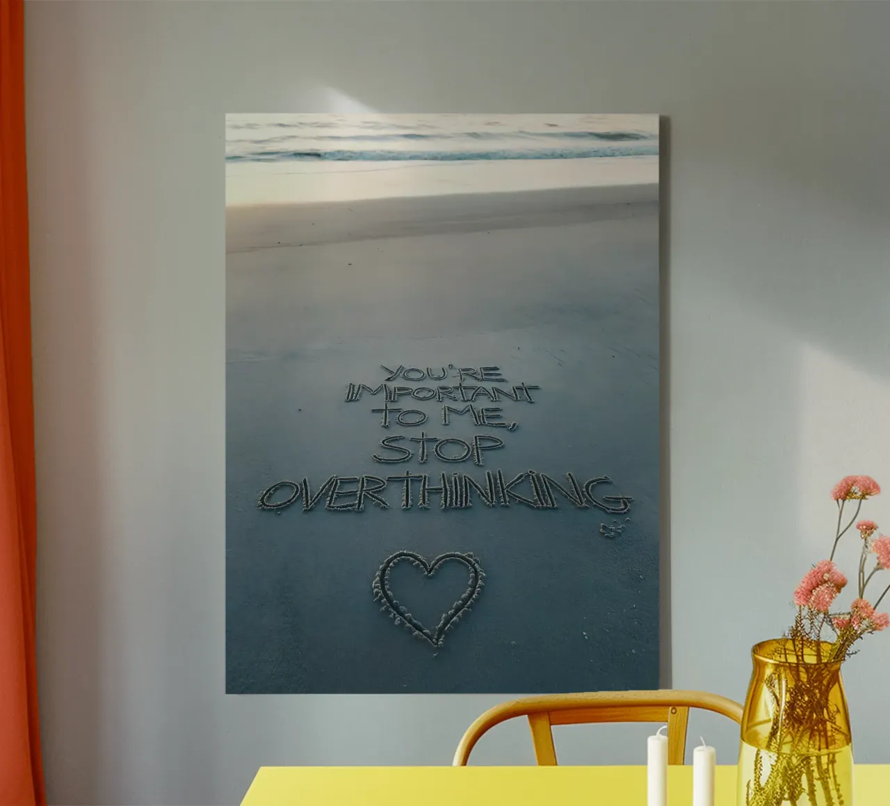 You're important to me, stop overthinking canvas with Floater frame by Plain Thoughts