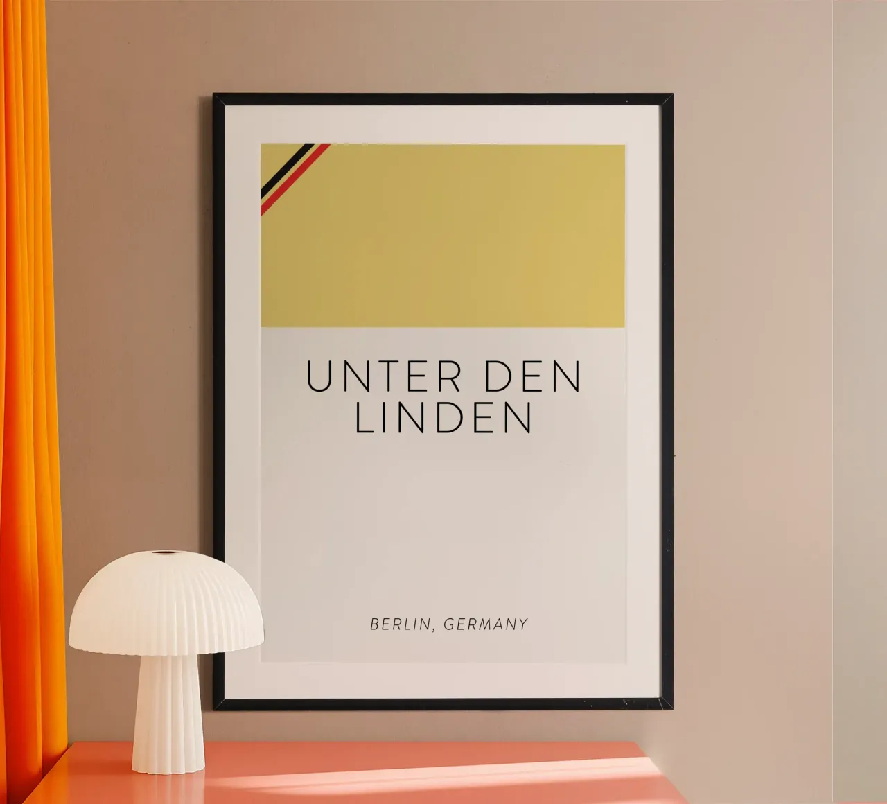 Street names (Unter den linden, Berlin) poster with aluminum frame by Ayleen