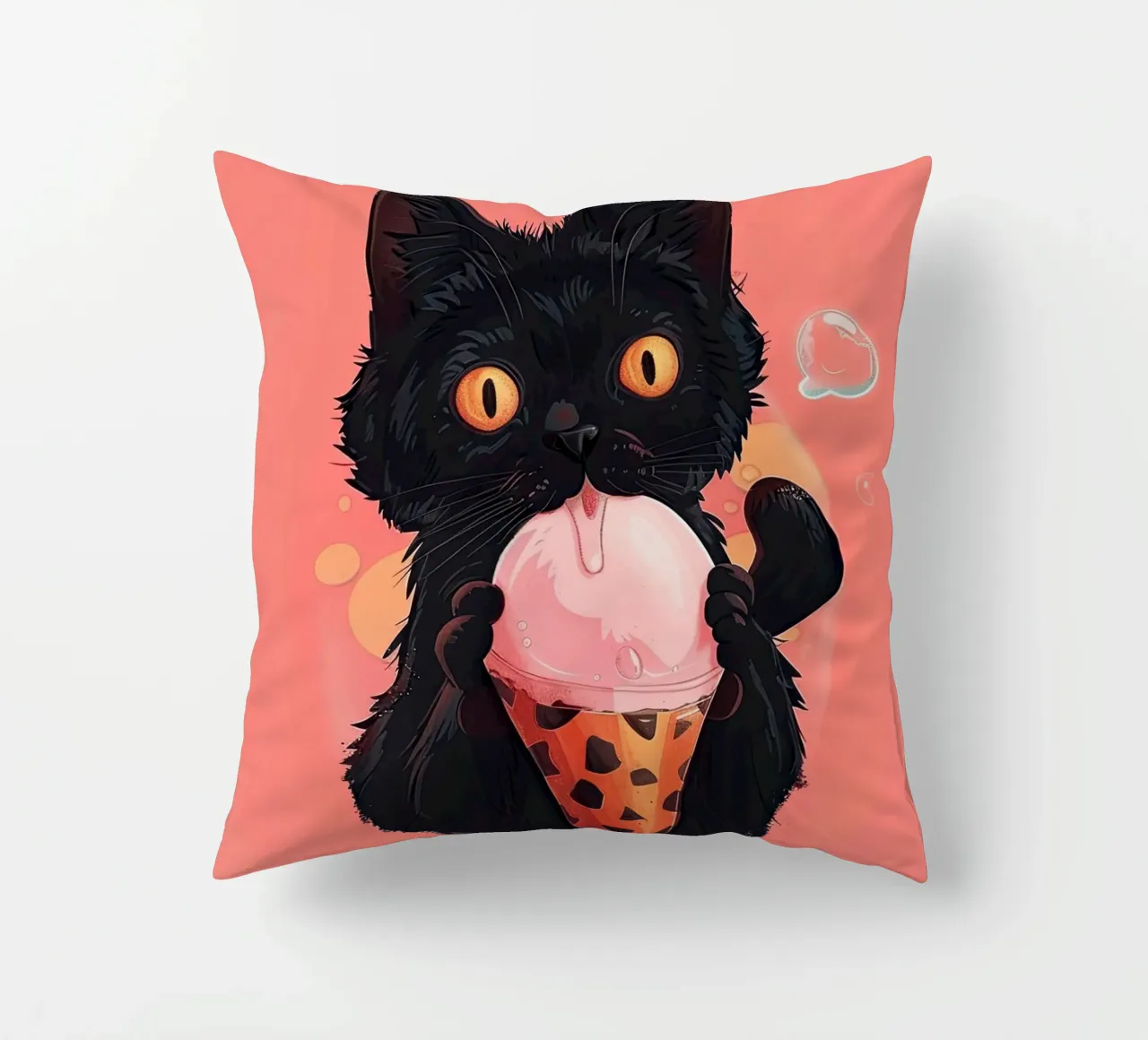 Gatto nero con gelato cuscino da DaarbyN