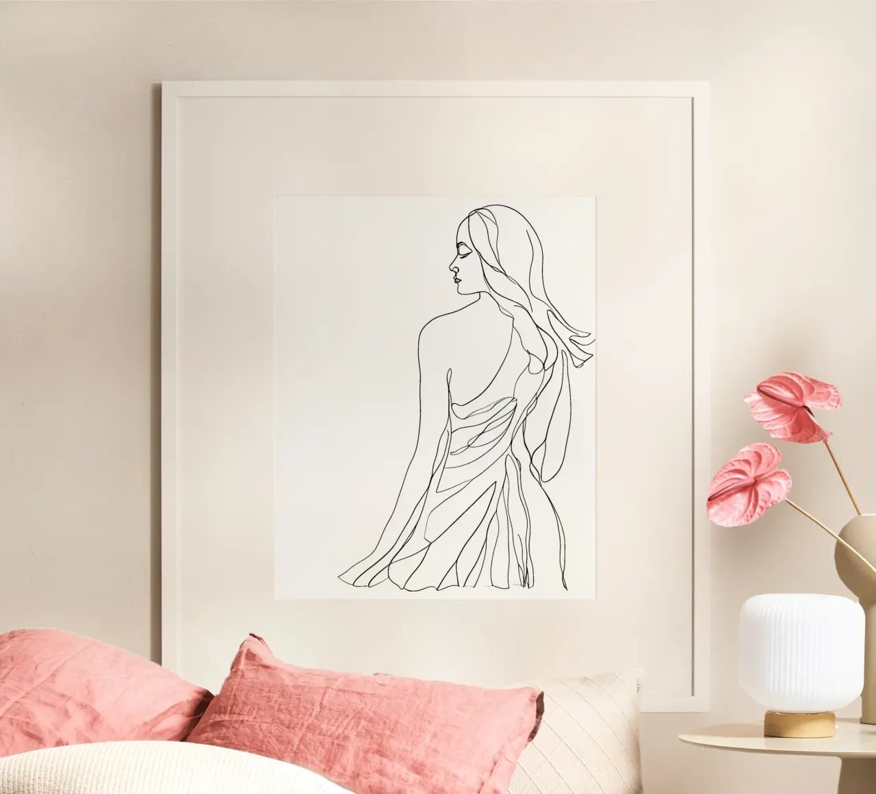 Lady back poster con telaio in alluminio da designsbysophia