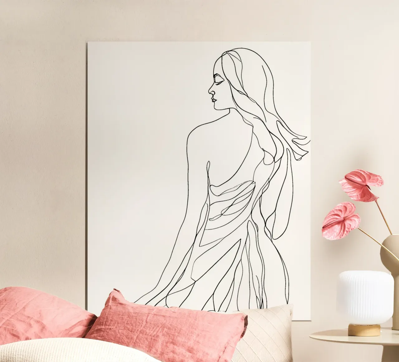 Lady back poster con telaio in alluminio da designsbysophia