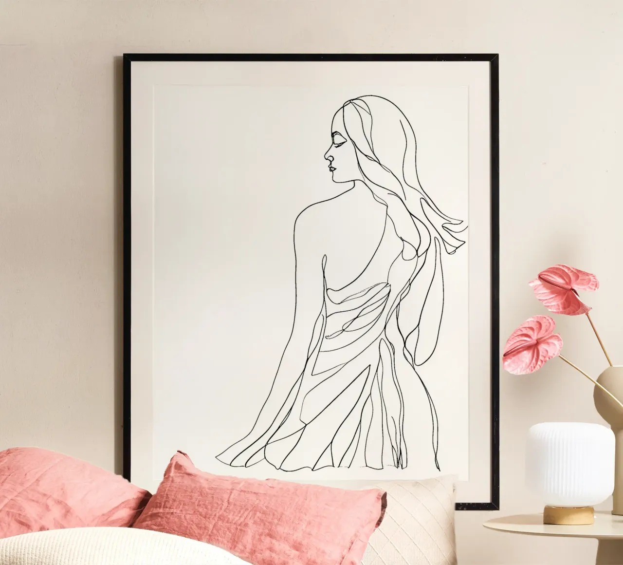 Lady back poster con telaio in alluminio da designsbysophia
