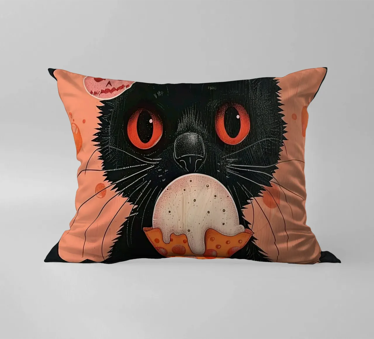 Mystical Cat and Floating Bubbles decorative cushion by DaarbyN