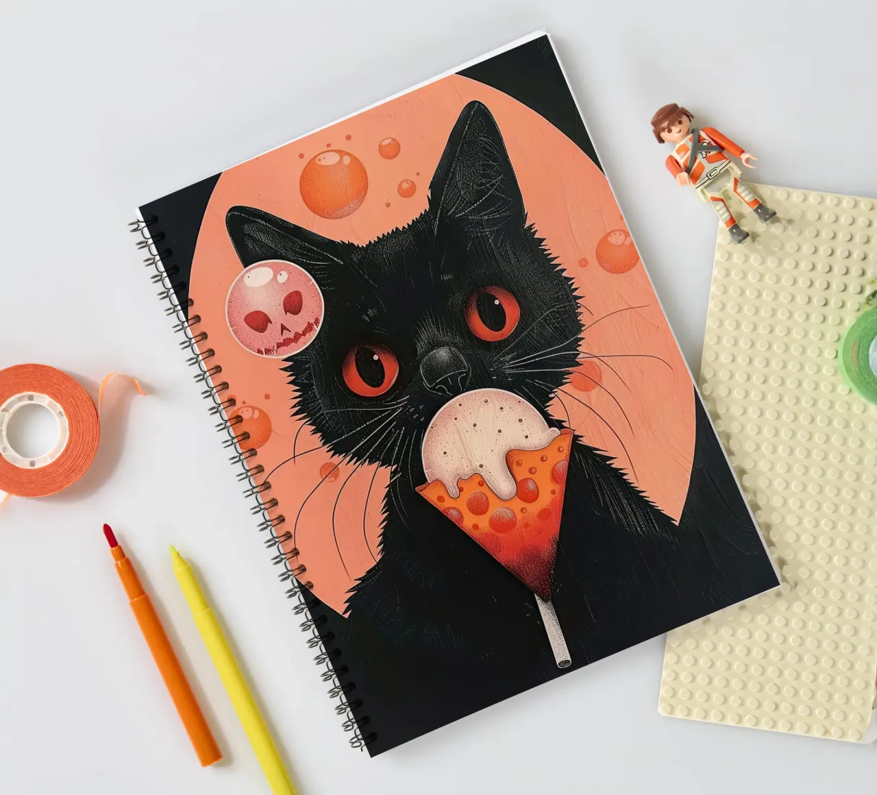 Mystische Katze und schwebende Blasen Ringbuch von DaarbyN