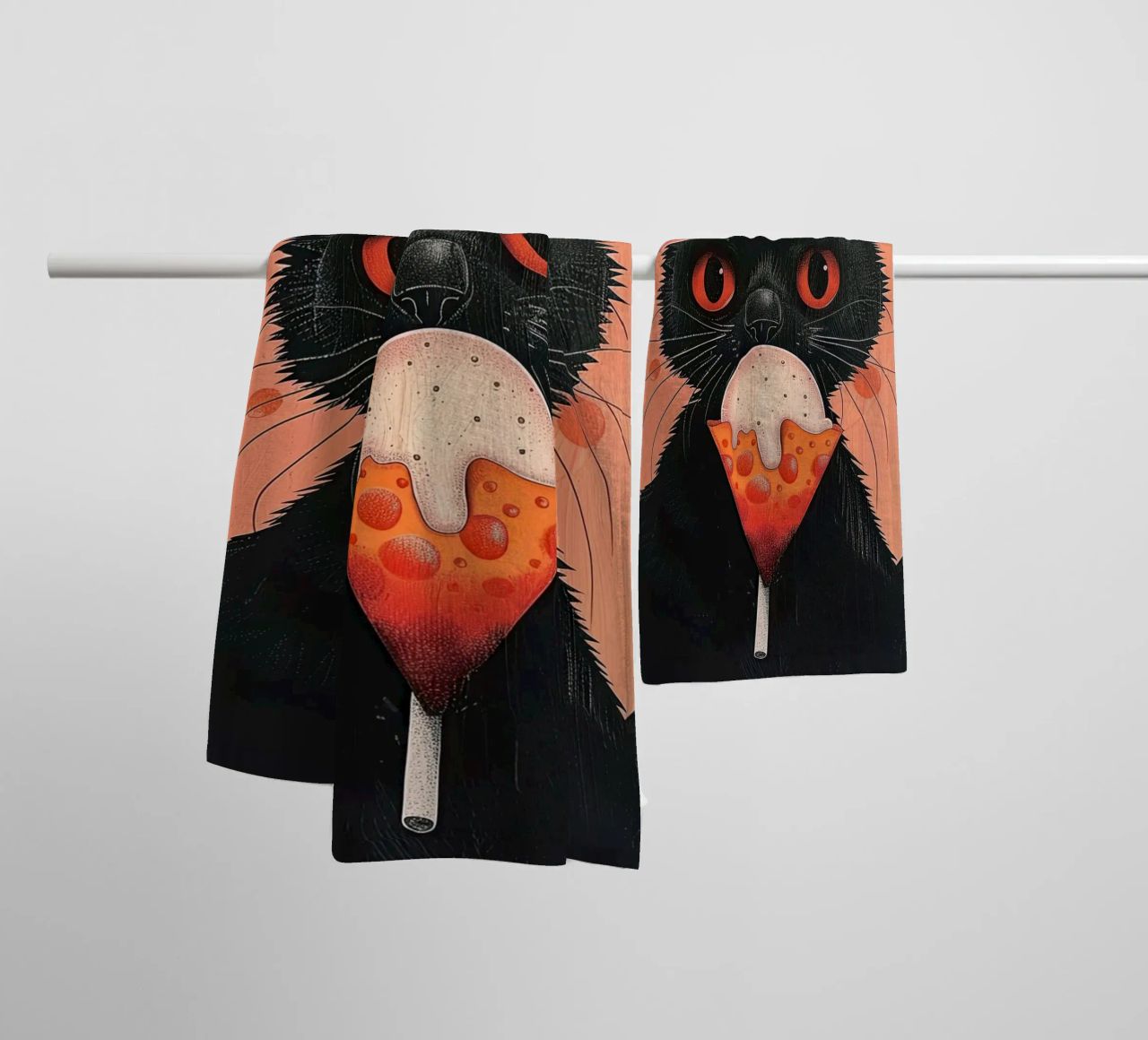 Mystical Cat and Floating Bubbles towel by DaarbyN
