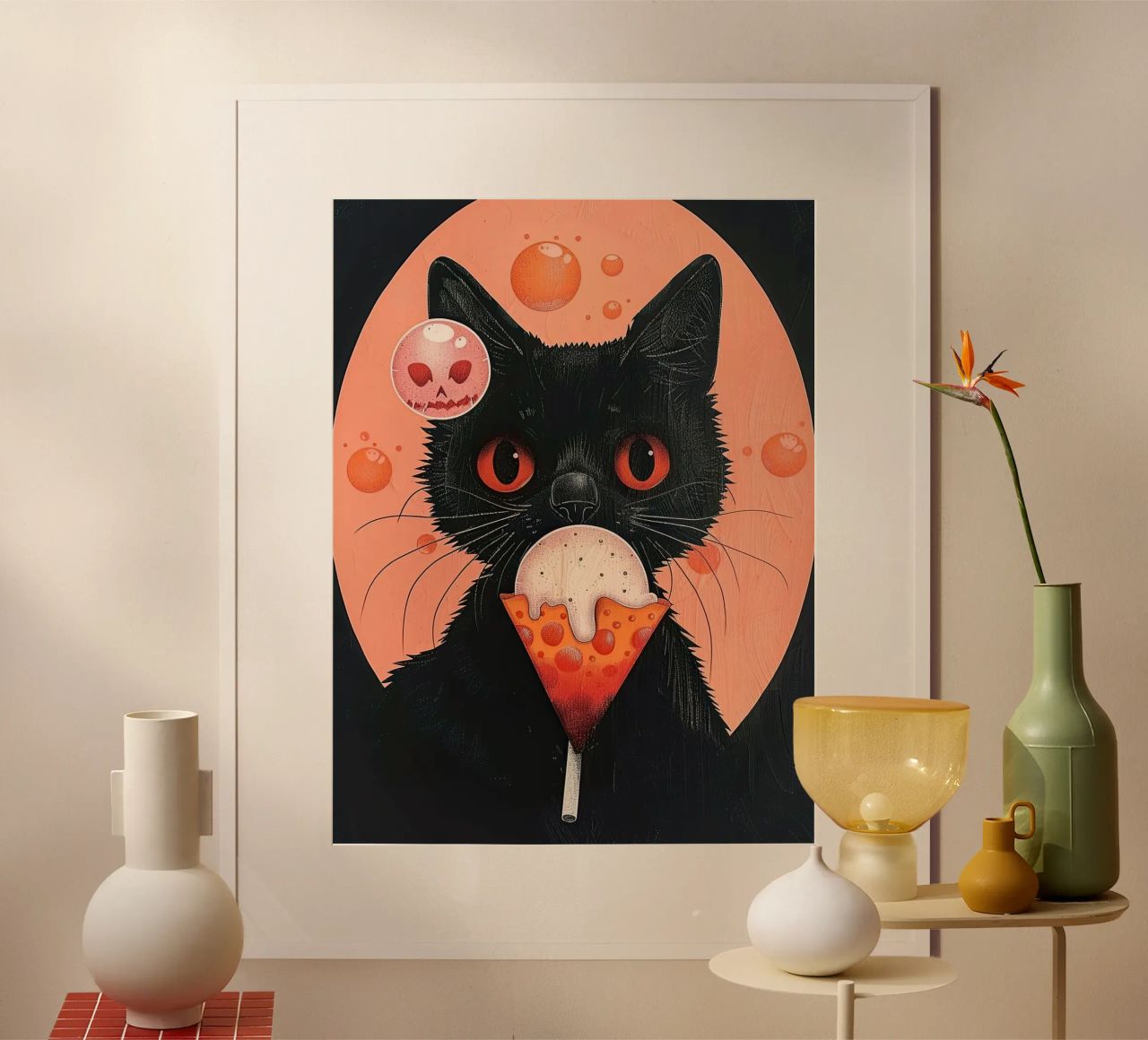 Mystical Cat and Floating Bubbles hahnemühle by DaarbyN