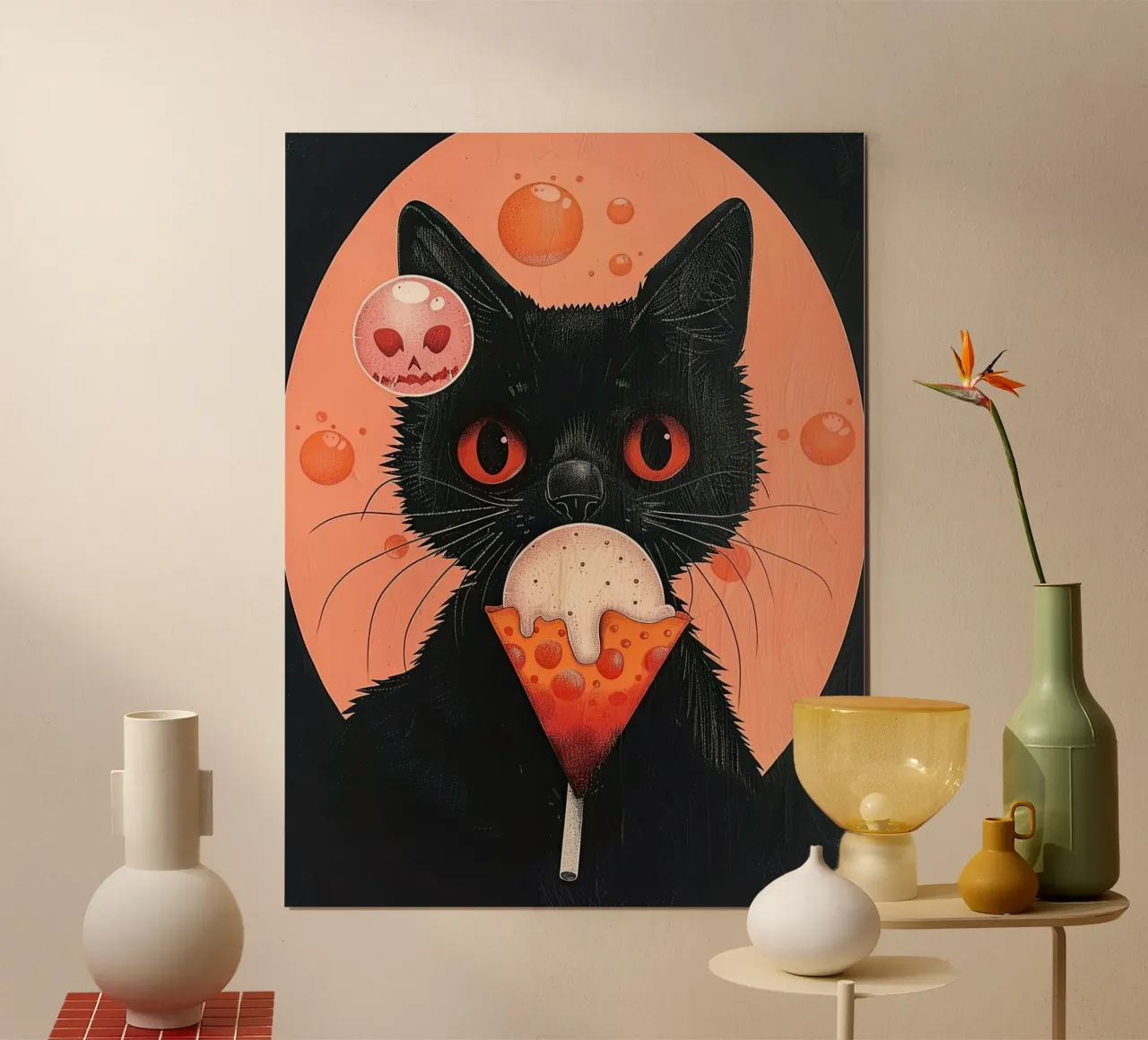 Mystische Katze und schwebende Blasen Hahnemühle von DaarbyN