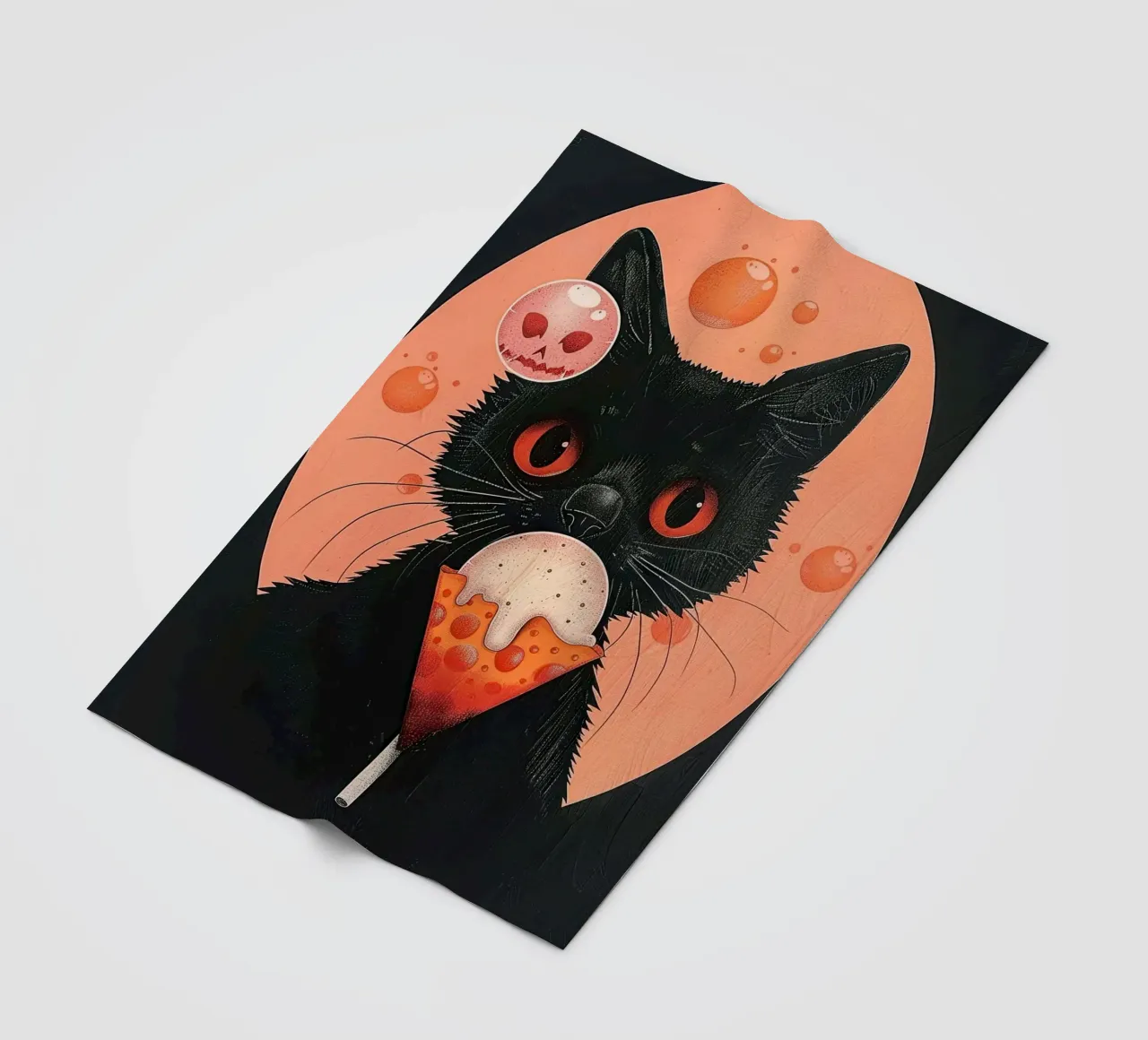 Mystical Cat and Floating Bubbles fleece blanket by DaarbyN