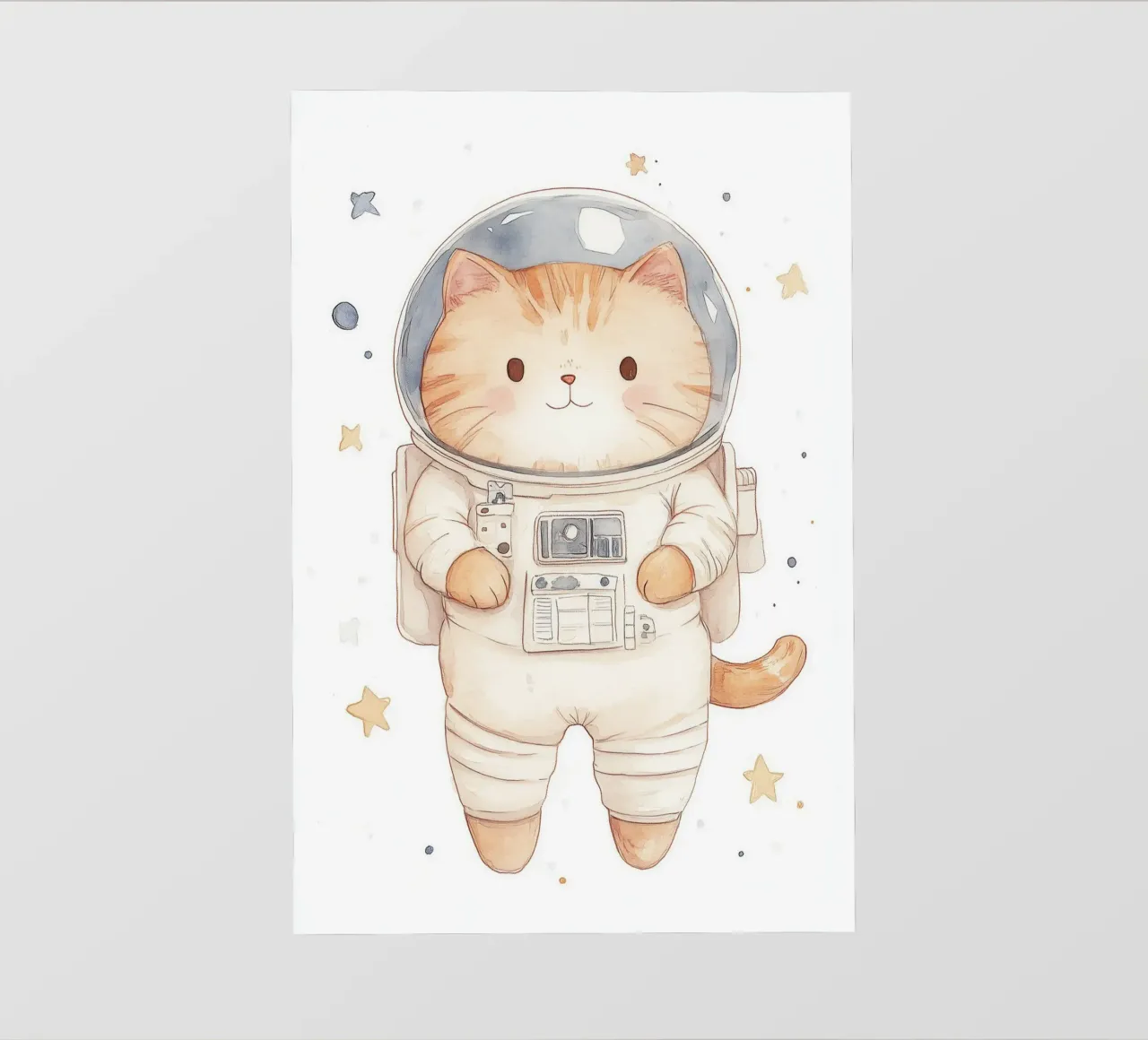 Gatto astronauta nello spazio pellicola backlit da Jungle Joy Art