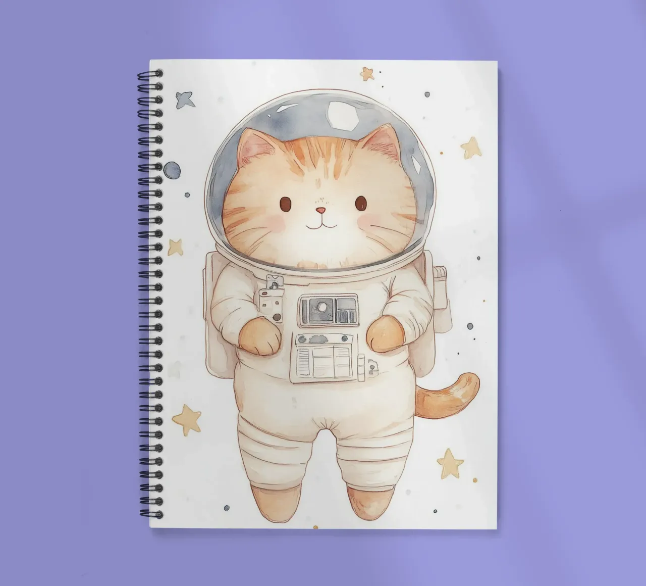 Cat Astronaut in Space spiral notebook by Jungle Joy Art