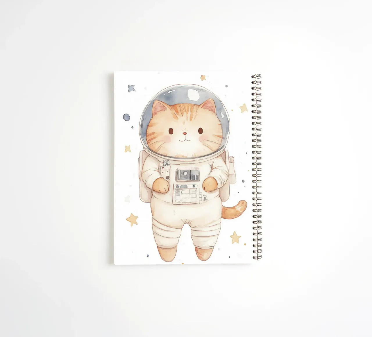 Cat Astronaut in Space spiral notebook by Jungle Joy Art