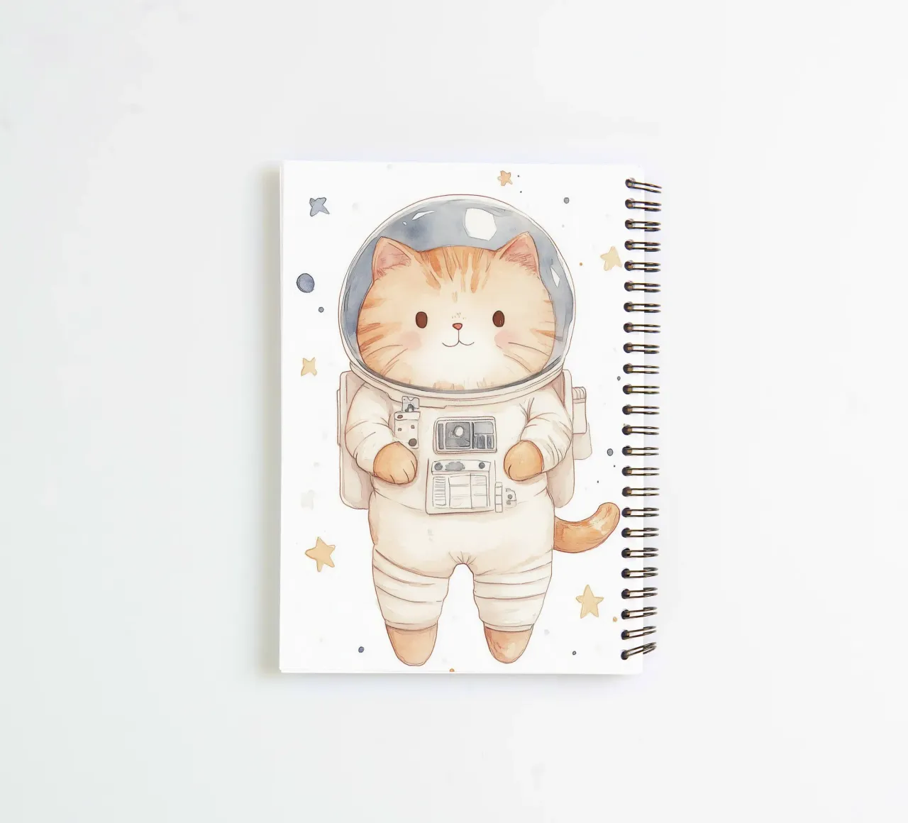 Cat Astronaut in Space spiral notebook by Jungle Joy Art