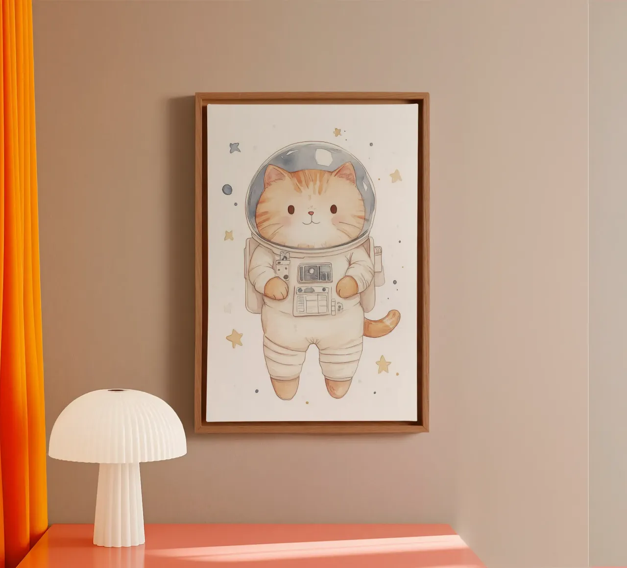 Cat Astronaut in Space canvas by Jungle Joy Art
