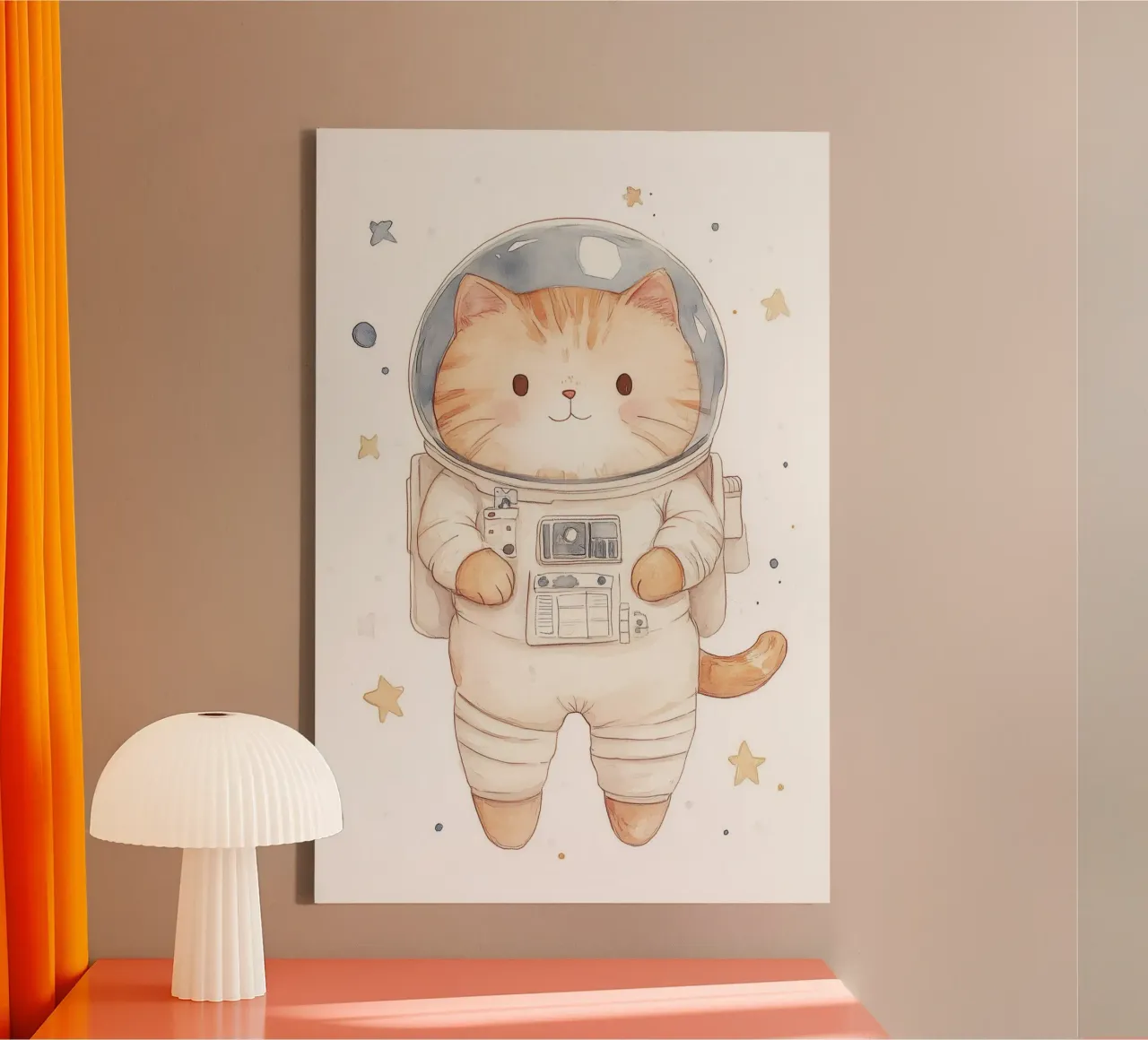 Cat Astronaut in Space canvas by Jungle Joy Art