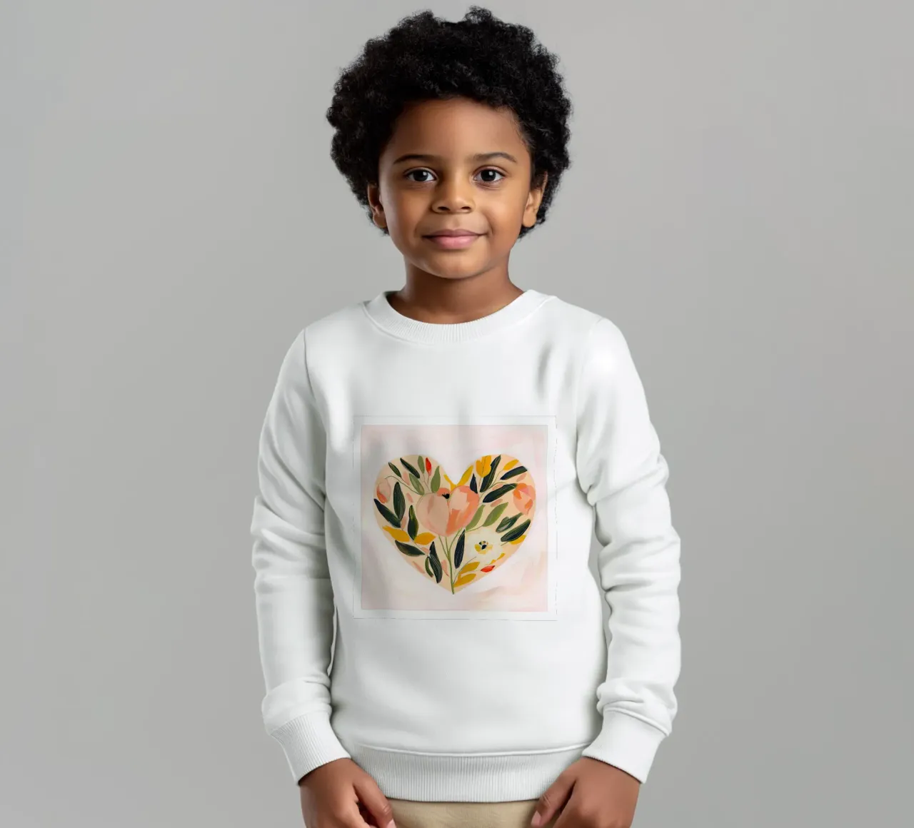 Cuore floreale in fiore felpa bambino da DaarbyN