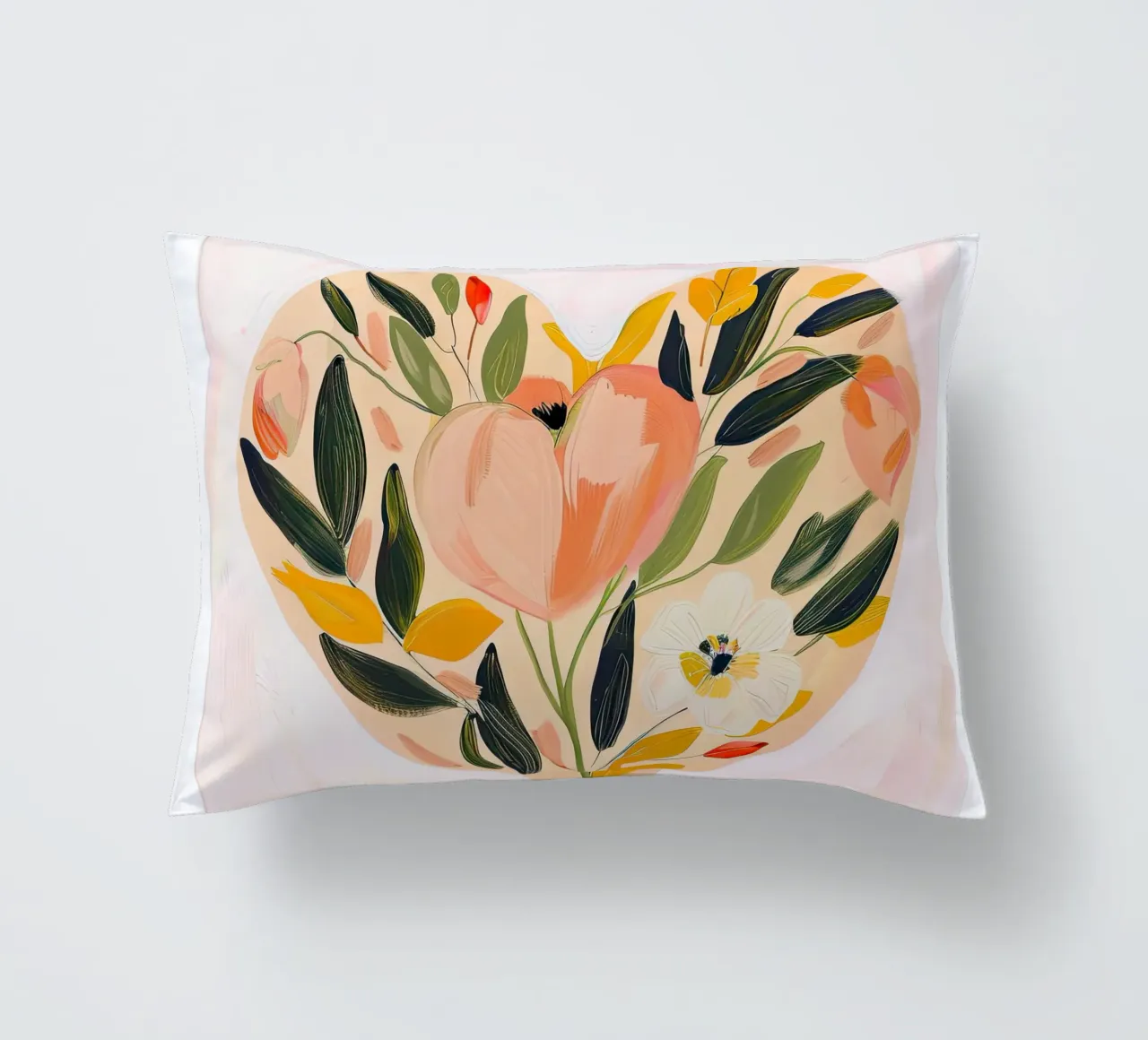 Cuore floreale in fiore cuscino da DaarbyN