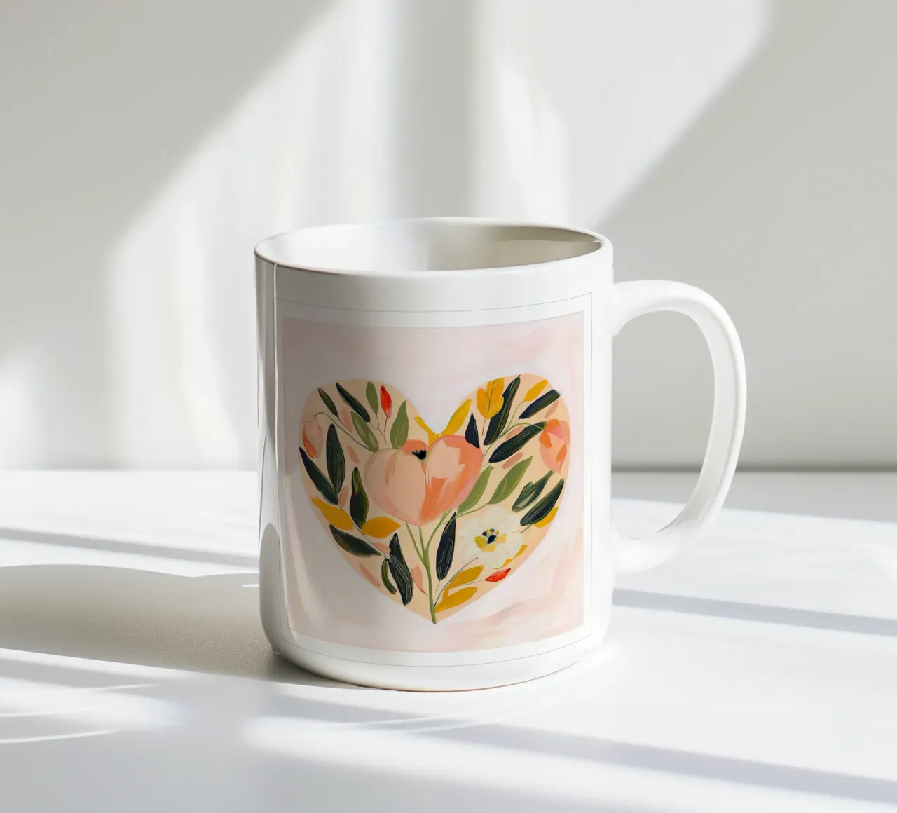 Cuore floreale in fiore tazza in ceramica da DaarbyN
