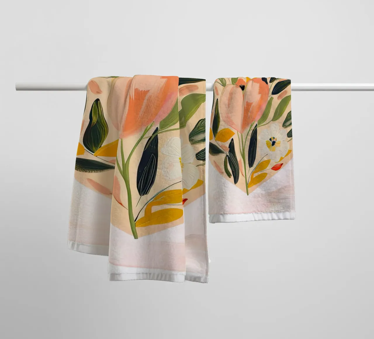 Cuore floreale in fiore asciugamano da bagno da DaarbyN
