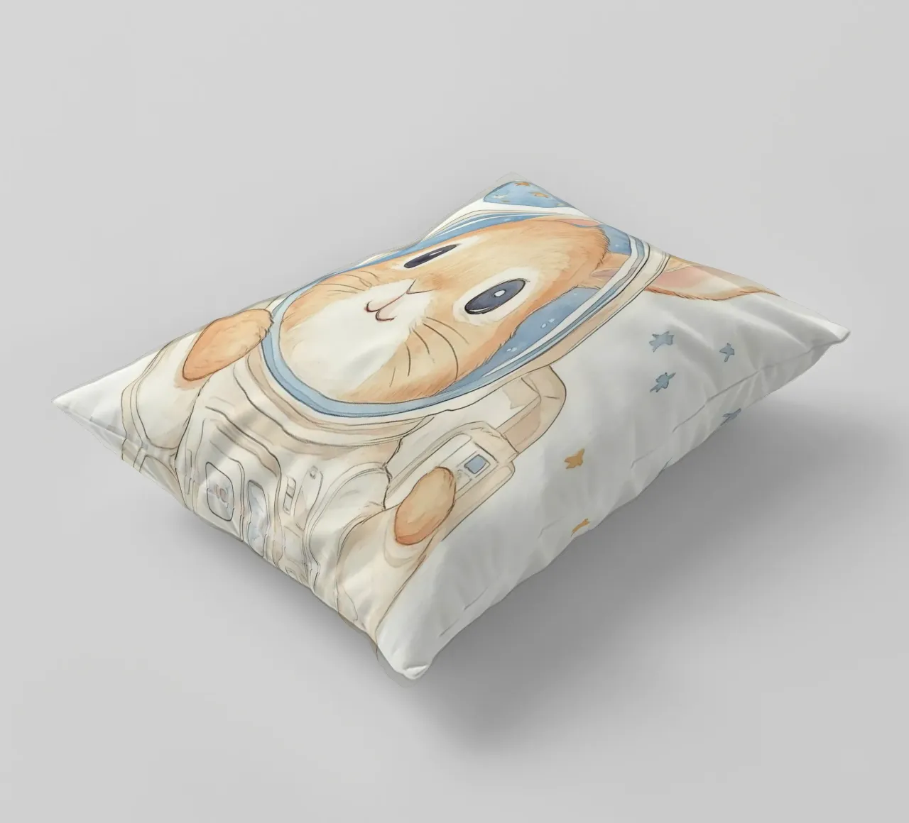 Coniglio astronauta nello spazio cuscino da Jungle Joy Art