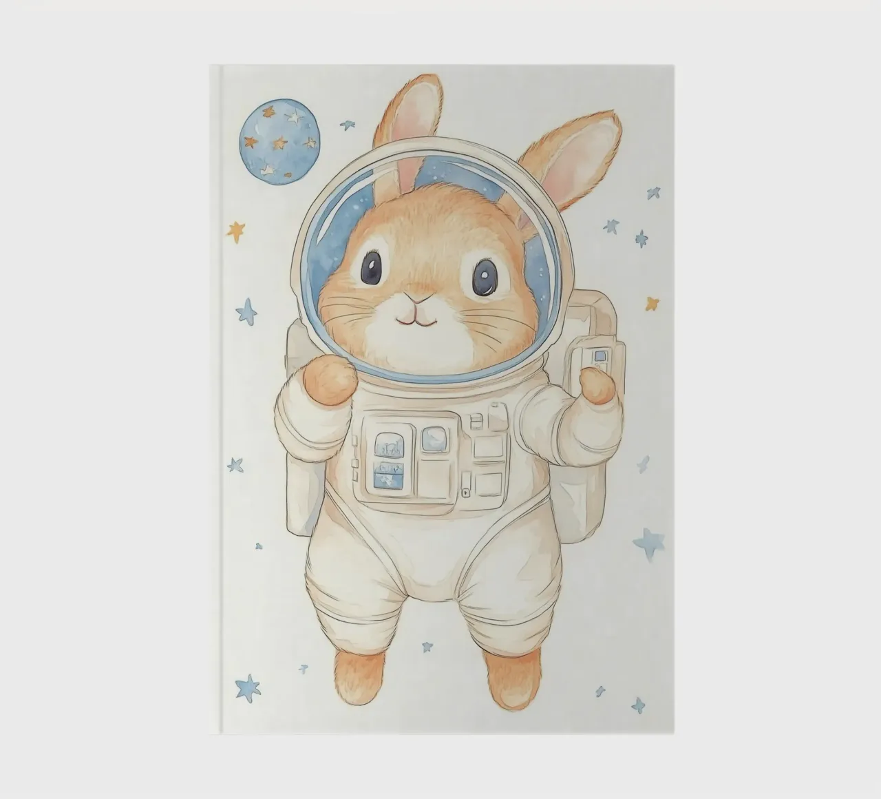 Rabbit Astronaut in Space notebook by Jungle Joy Art