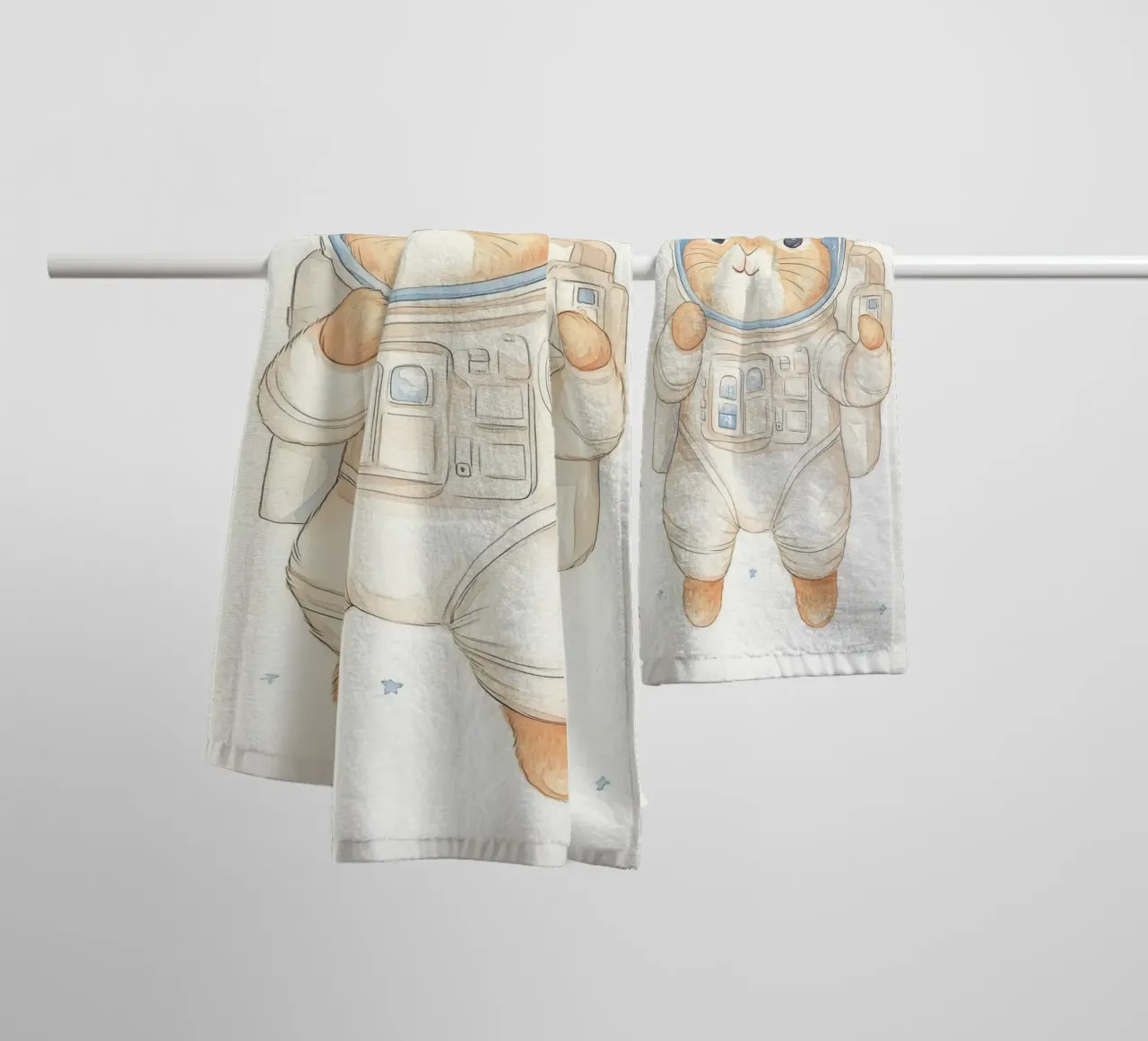 Coniglio astronauta nello spazio asciugamano da bagno da Jungle Joy Art