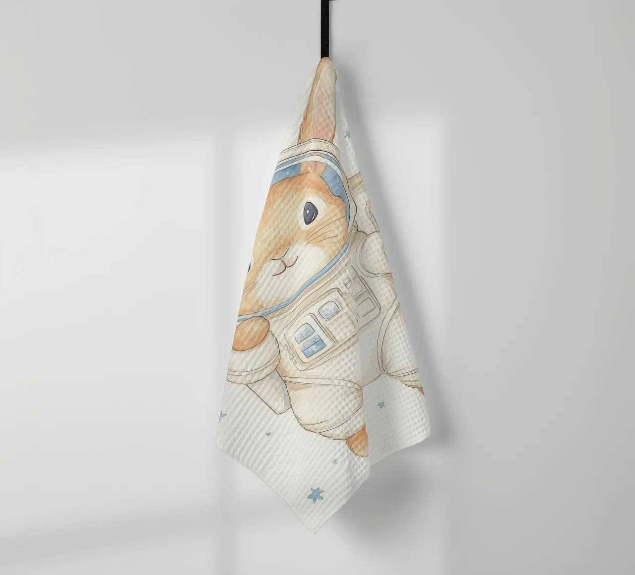Coniglio astronauta nello spazio canovaccio da cucina da Jungle Joy Art