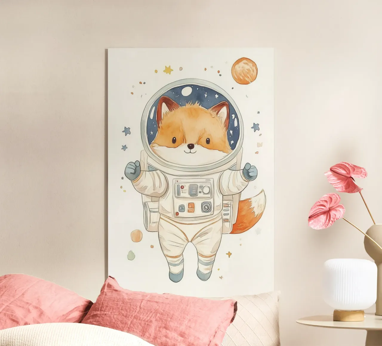 Fox Astronauta en el espacio metacrilato de Jungle Joy Art