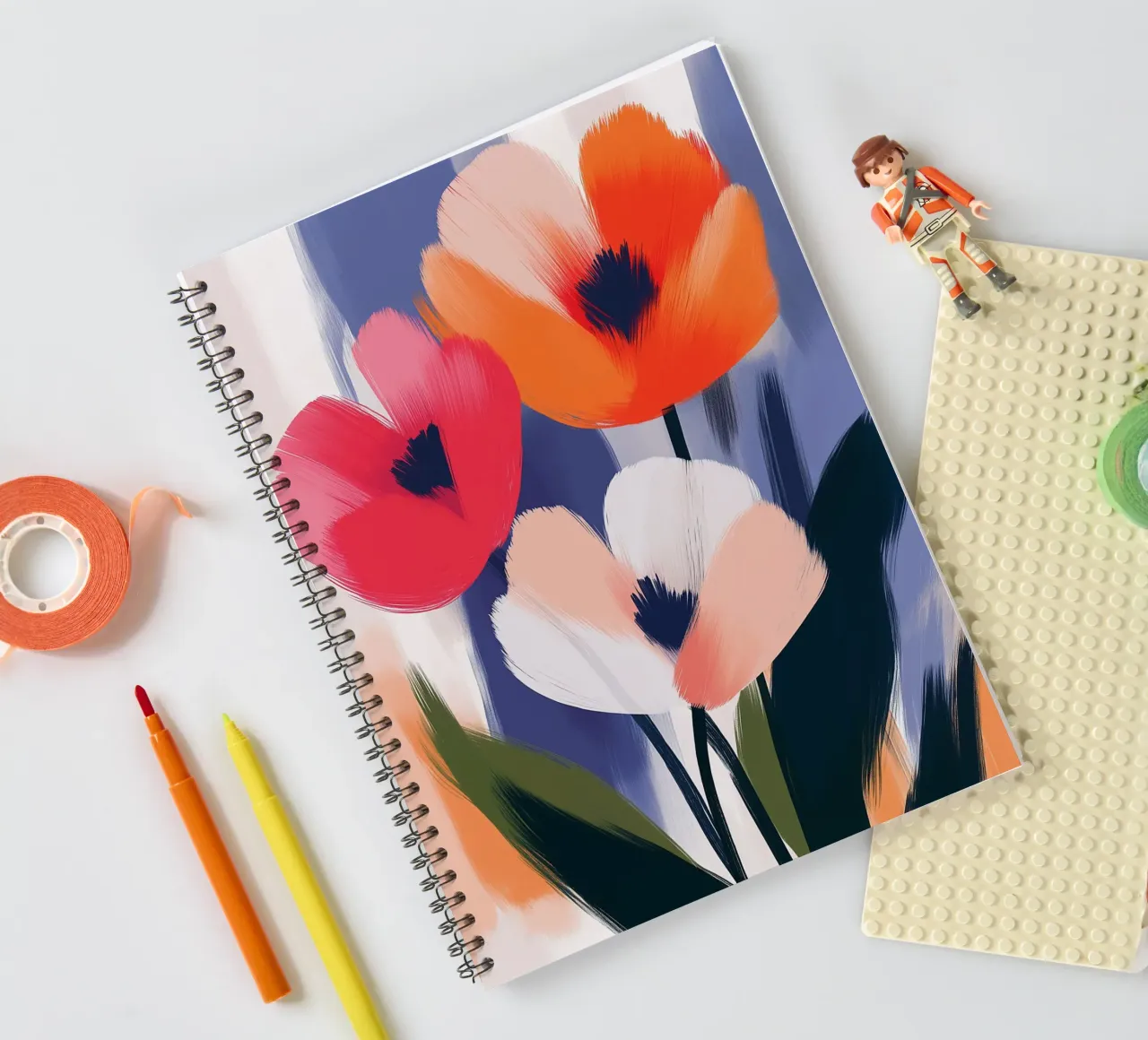 Colourful flowers. spiral notebook by Flora & Horizon