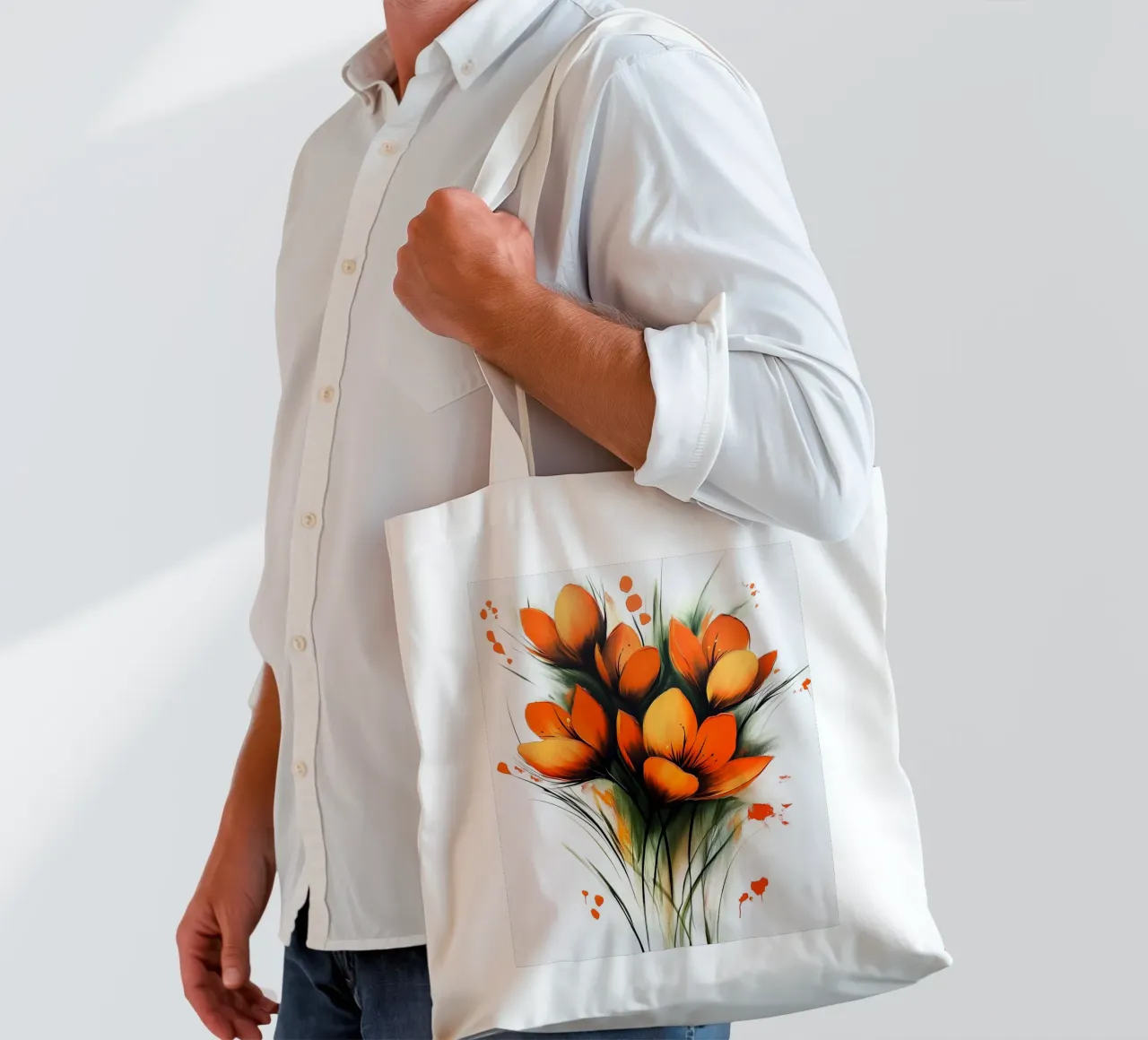 Fiori d'arancio borsa in juta da Flora & Horizon