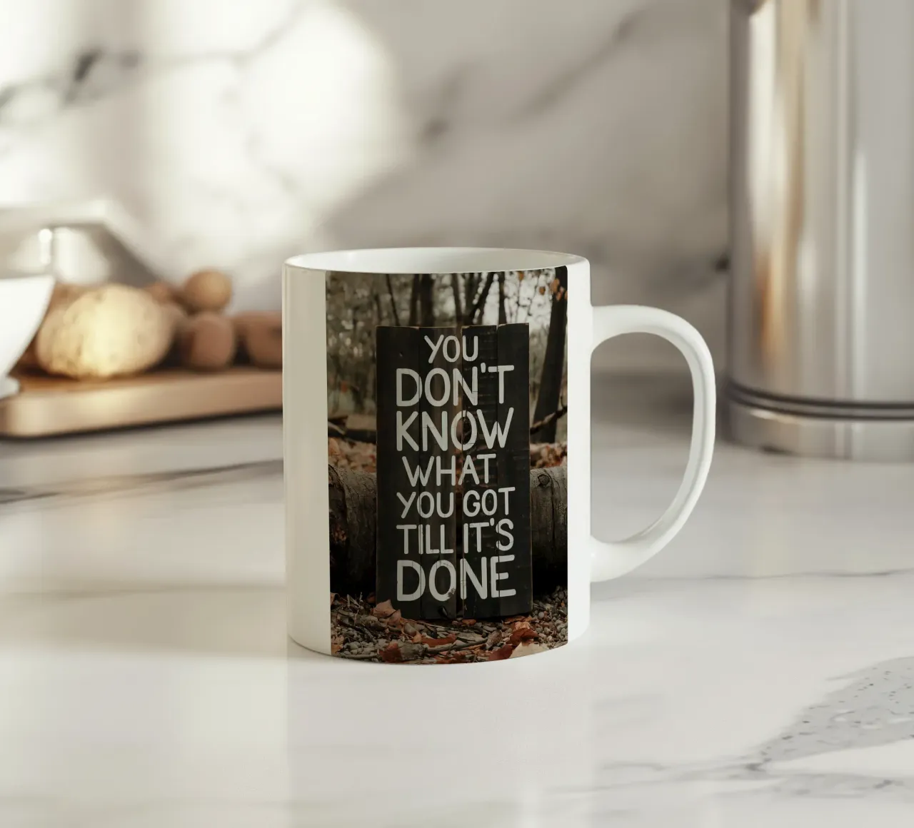 Non si sa cosa si ha fino a quando non è finito tazza in ceramica da Plain Thoughts