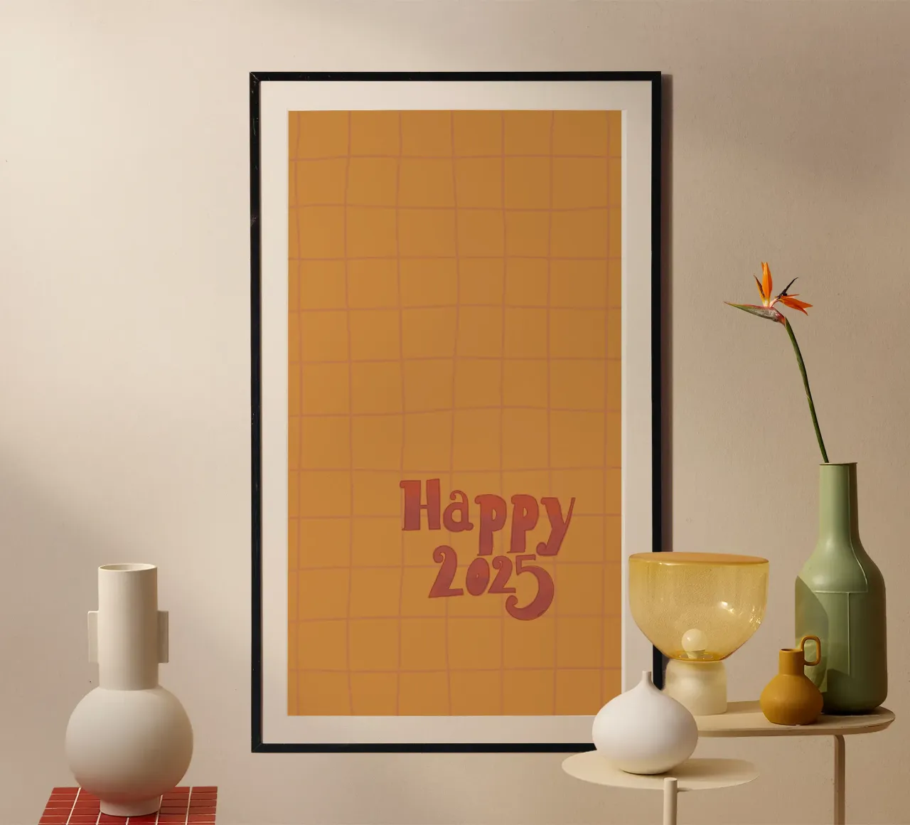 Happy2025! poster with plastic frame by Beeeplan