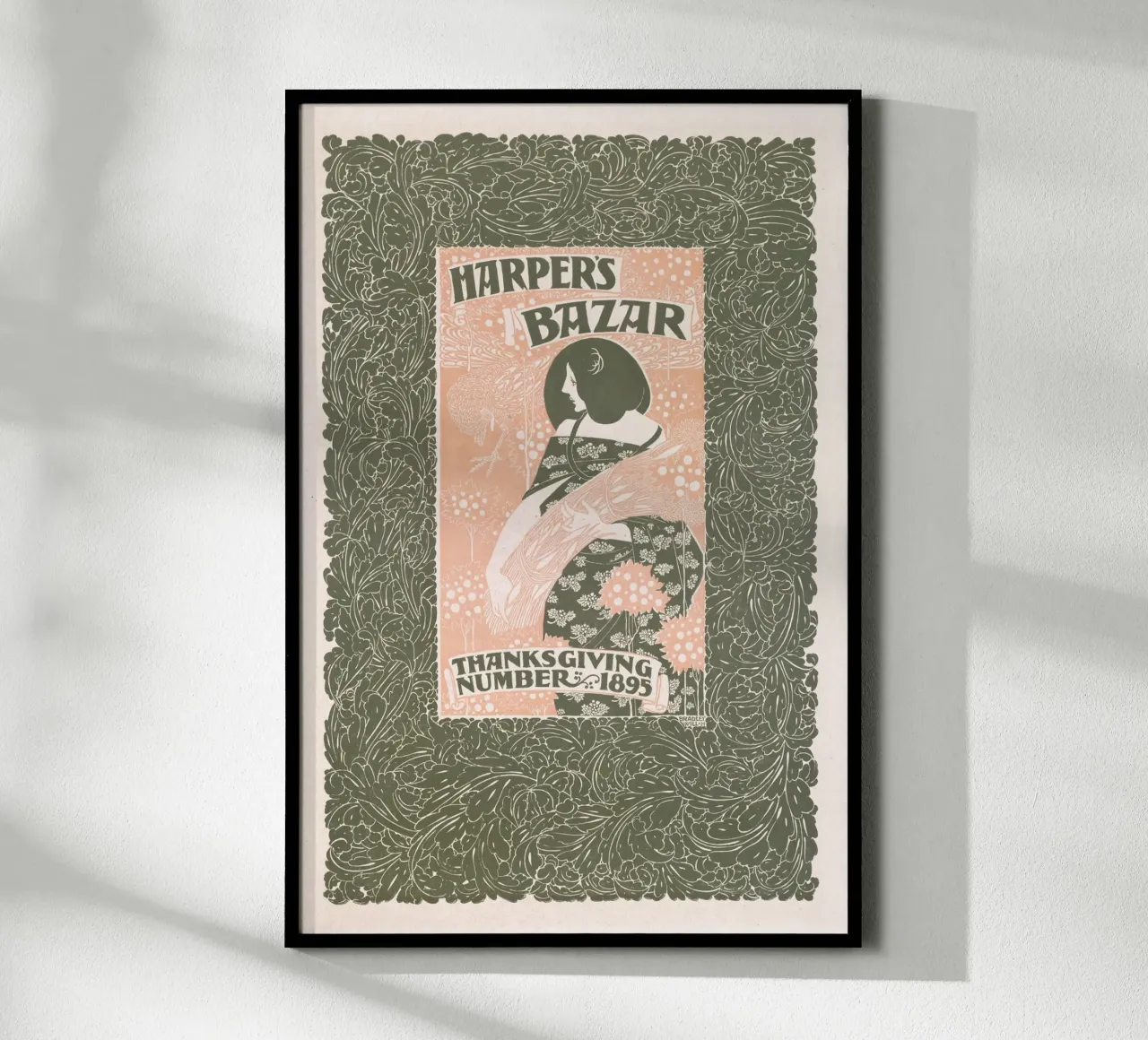 Bradley Will - Harpers Bazar Thanks Giving poster con telaio in plastica da Old Masters