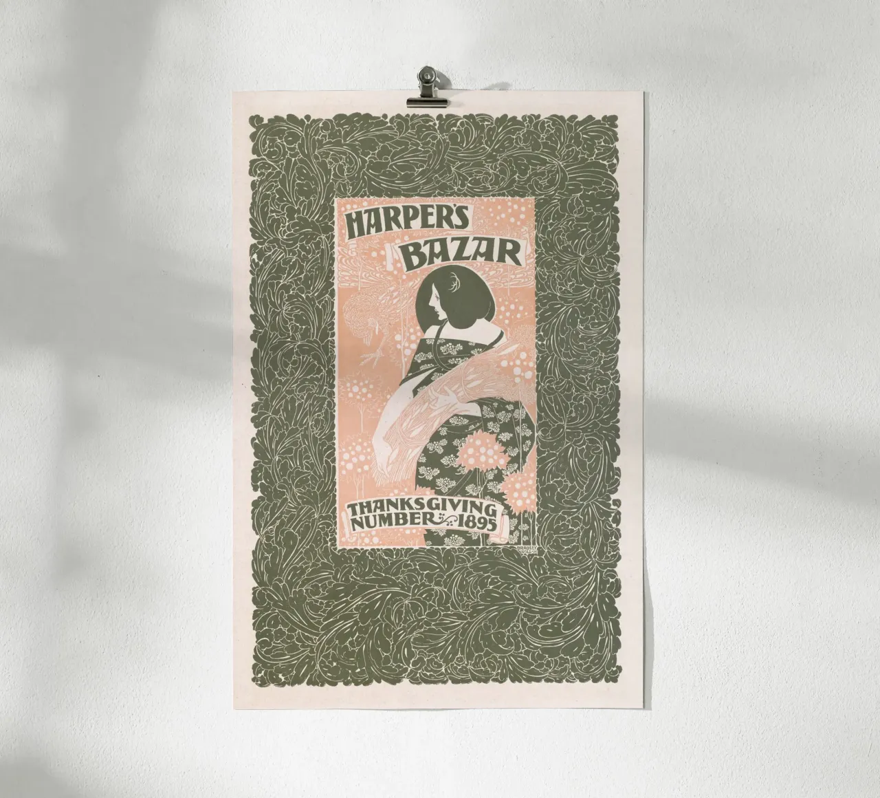 Bradley Will - Harpers Bazar Thanks Giving poster con telaio in plastica da Old Masters