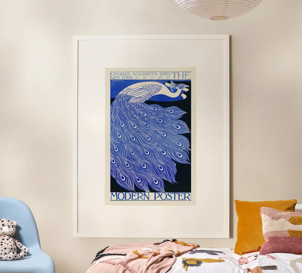 Bradley Will - Pfau blau poster con telaio in legno da Old Masters