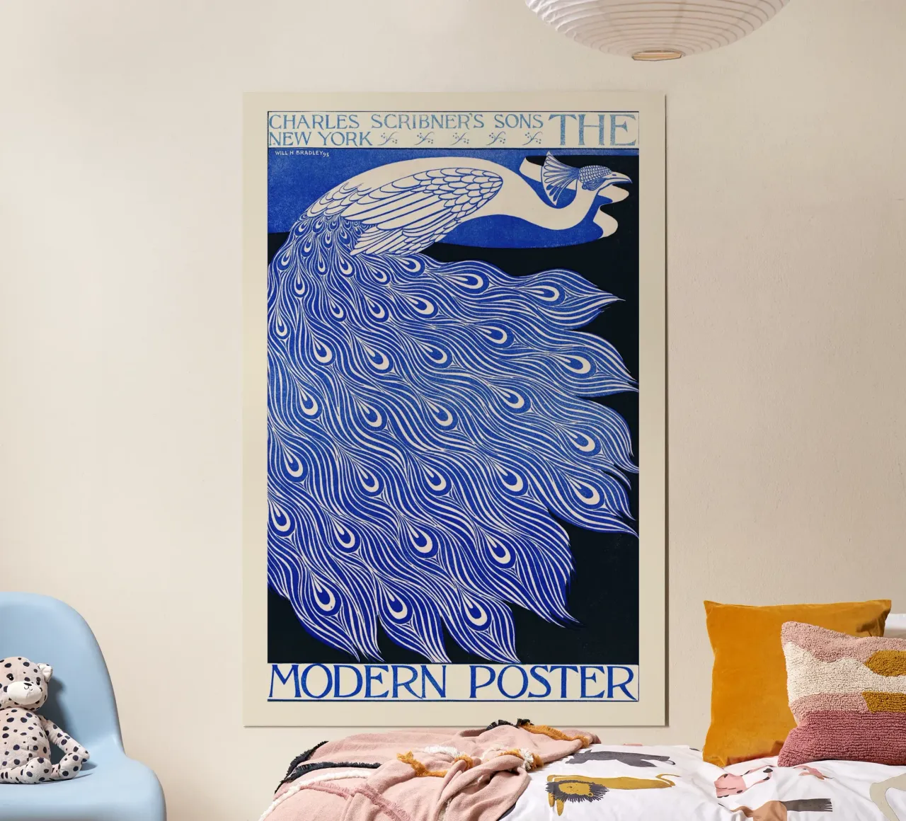 Bradley Will - Pfau blau poster con telaio in legno da Old Masters