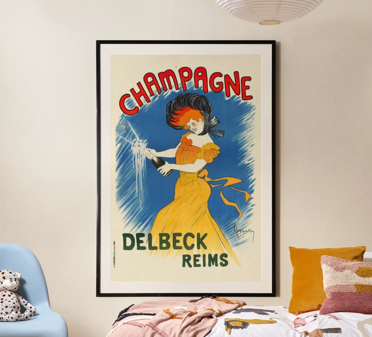 Champagne Delbeck poster con telaio in legno da Old Masters