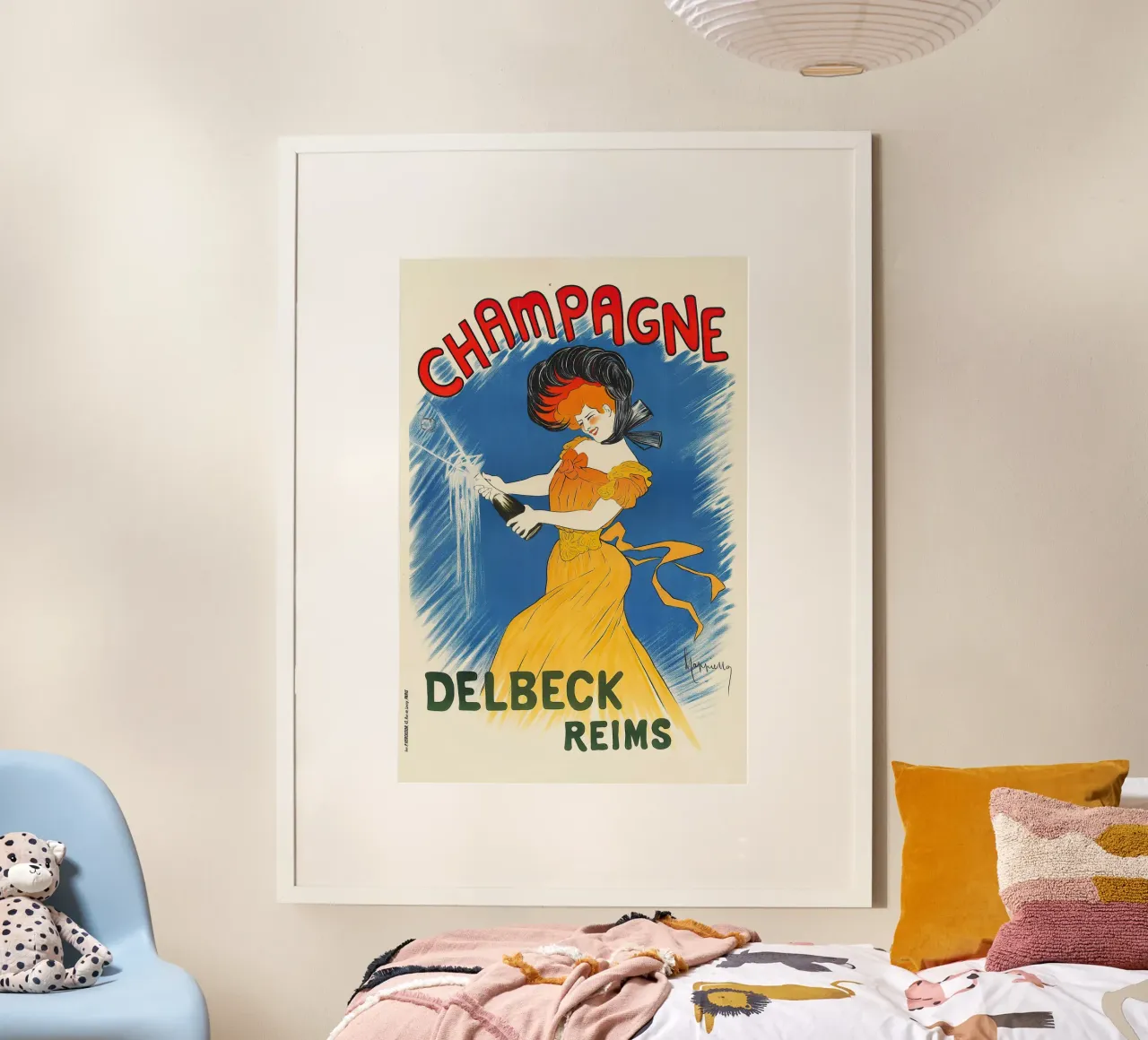 Champagne Delbeck poster con telaio in legno da Old Masters