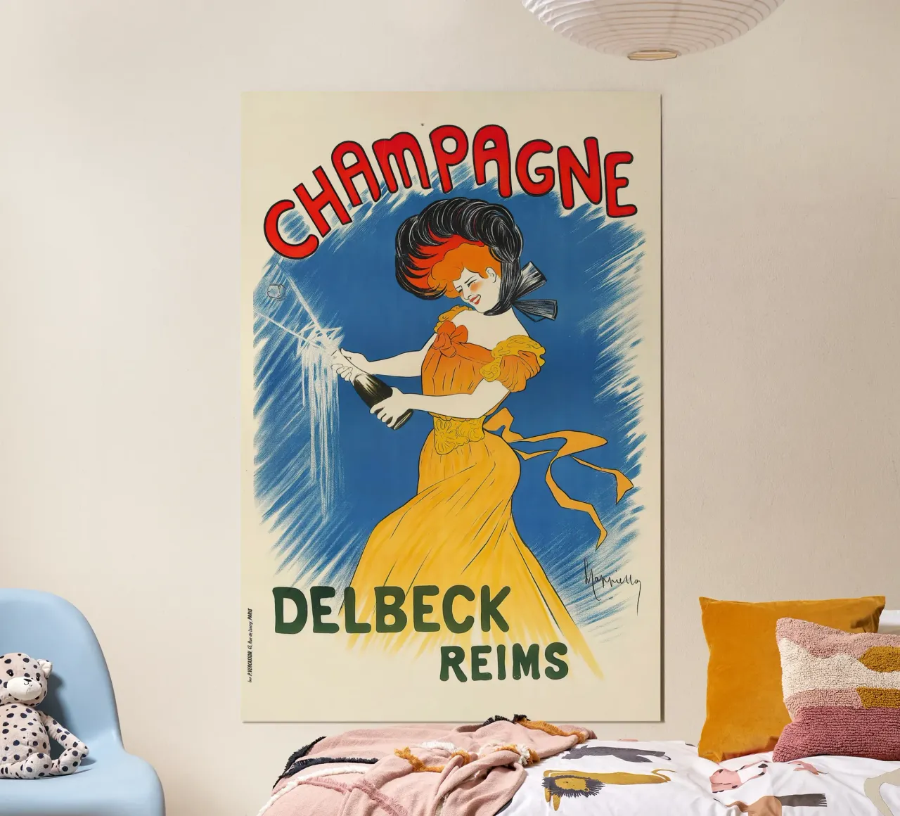 Champagne Delbeck poster con telaio in legno da Old Masters