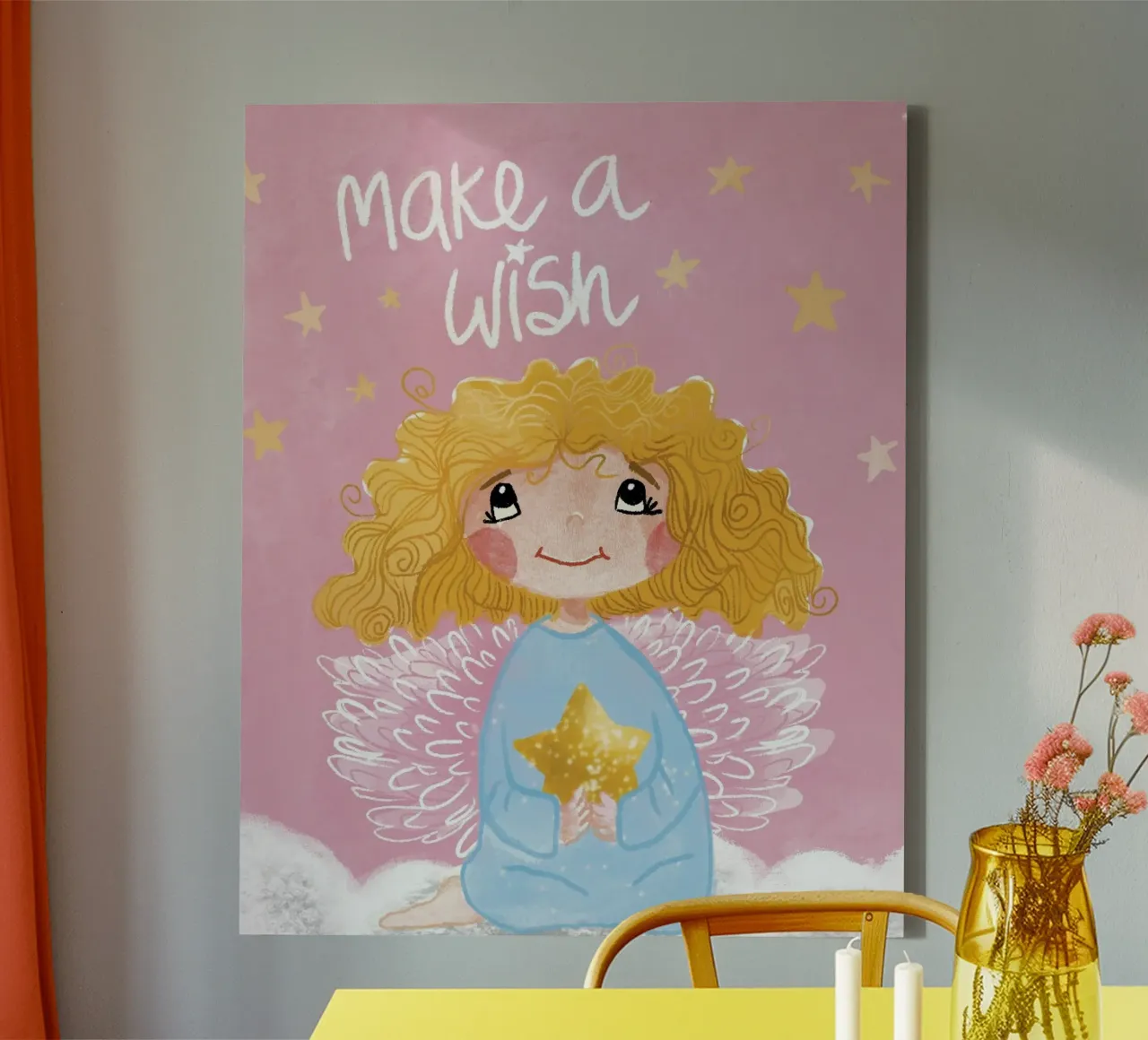 Guardian angel - Make a wish Leinwand von Honigbrombeere