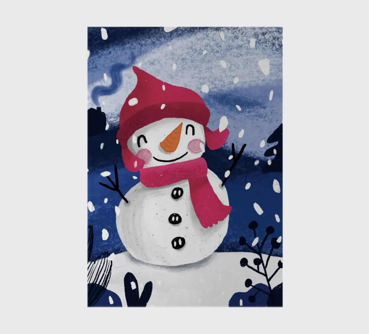 Fröhlicher Schneemann - Winterlandschaft l notebook by Honigbrombeere